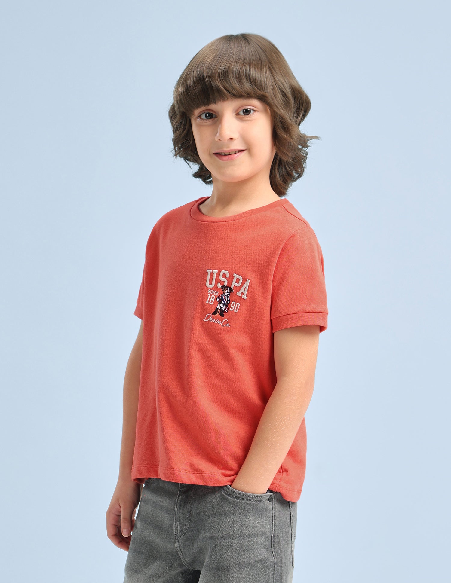 Solid Regular Fit T-Shirt Rust - U.S. Polo Assn. India | Large