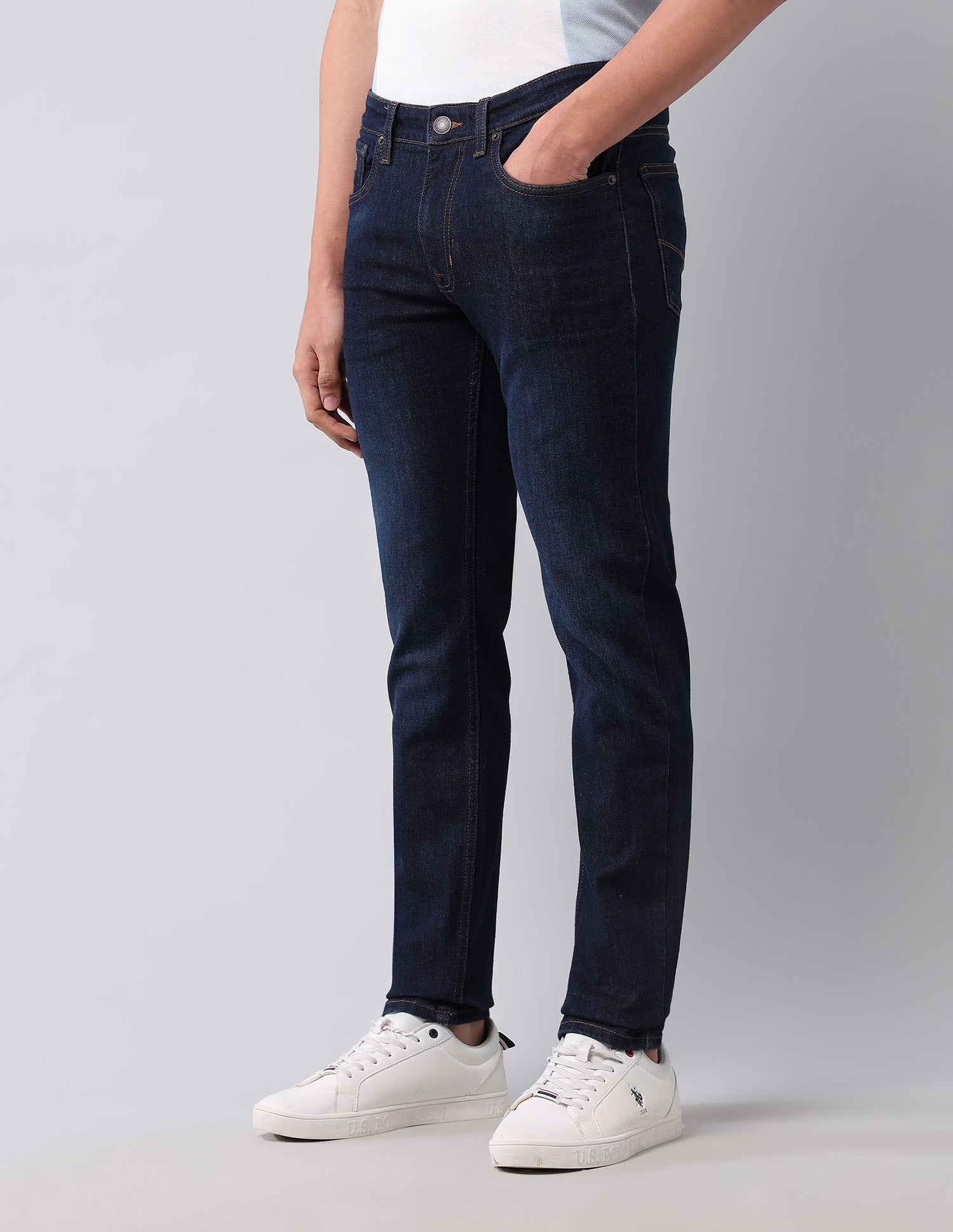 Brandon Slim Tapered Fit Blue Jeans Dark Blue - U.S. POLO ASSN. | Large