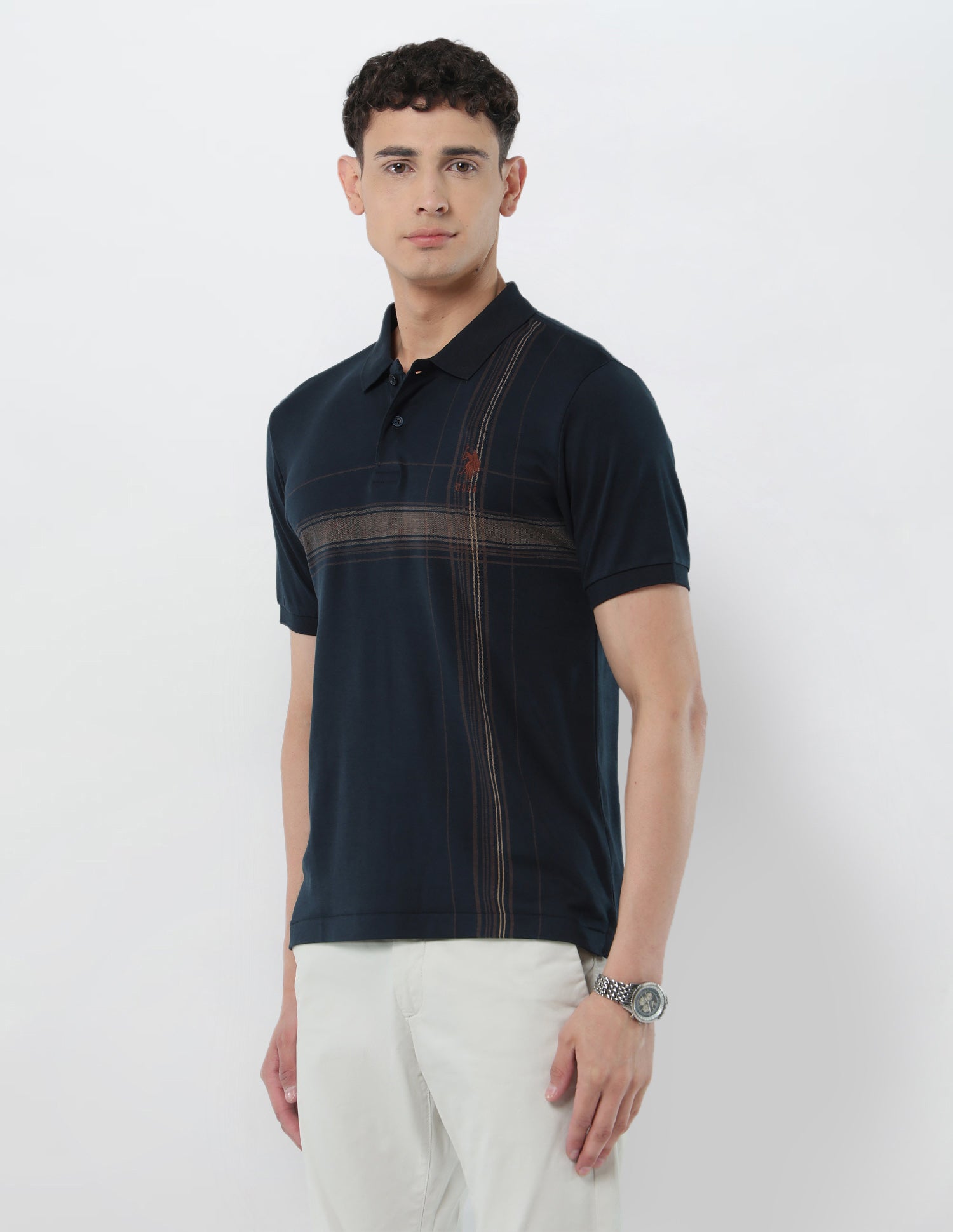 Vertical Striped Slim Fit Polo Shirt Navy - U.S. POLO ASSN. | Large