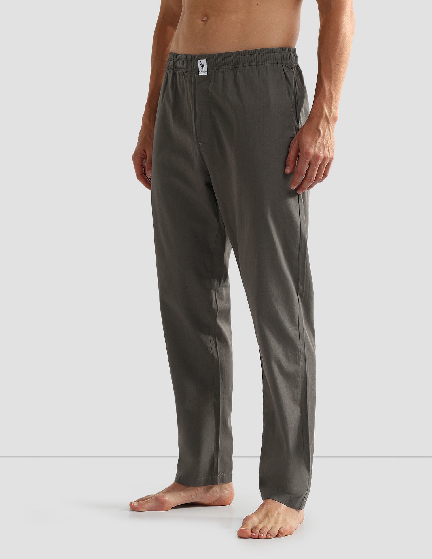 Mid Rise Solid OELP6 Lounge Track Pants - Pack Of 1 Coal Grey - U.S. POLO ASSN. | Large