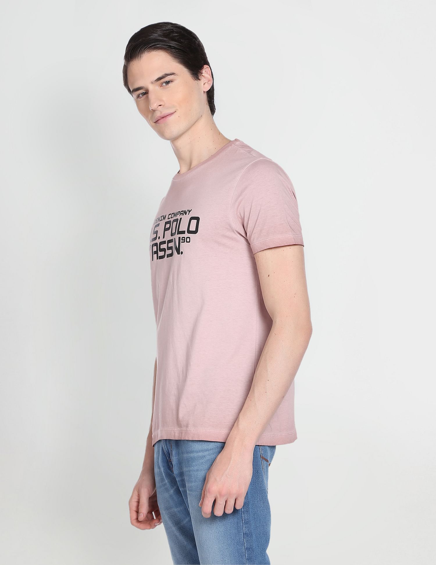 Iconic Brand Print T-Shirt Dusty Pink - U.S. Polo Assn. India | Large