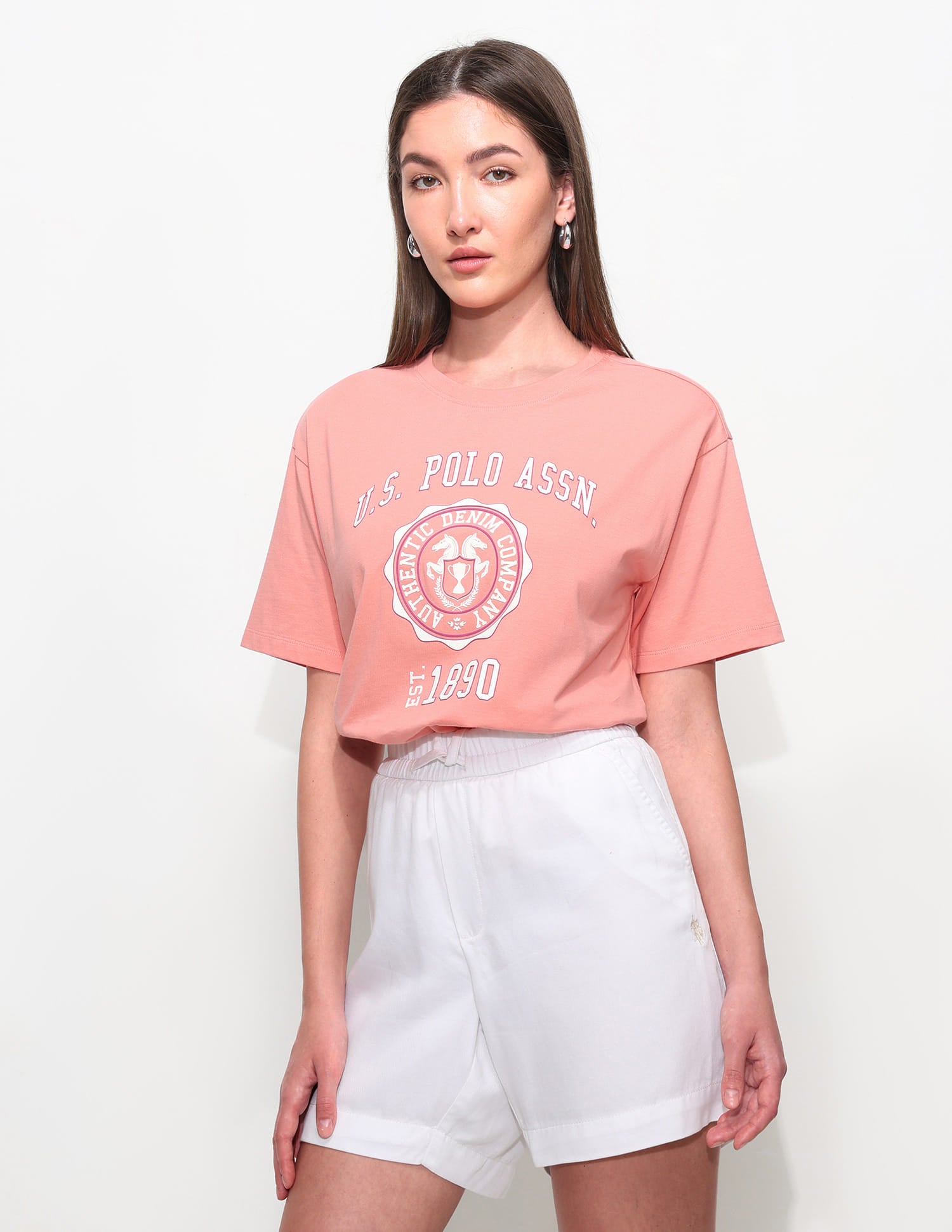 Oversized Brand Printed T-Shirt Pink - U.S. Polo Assn. India | Large
