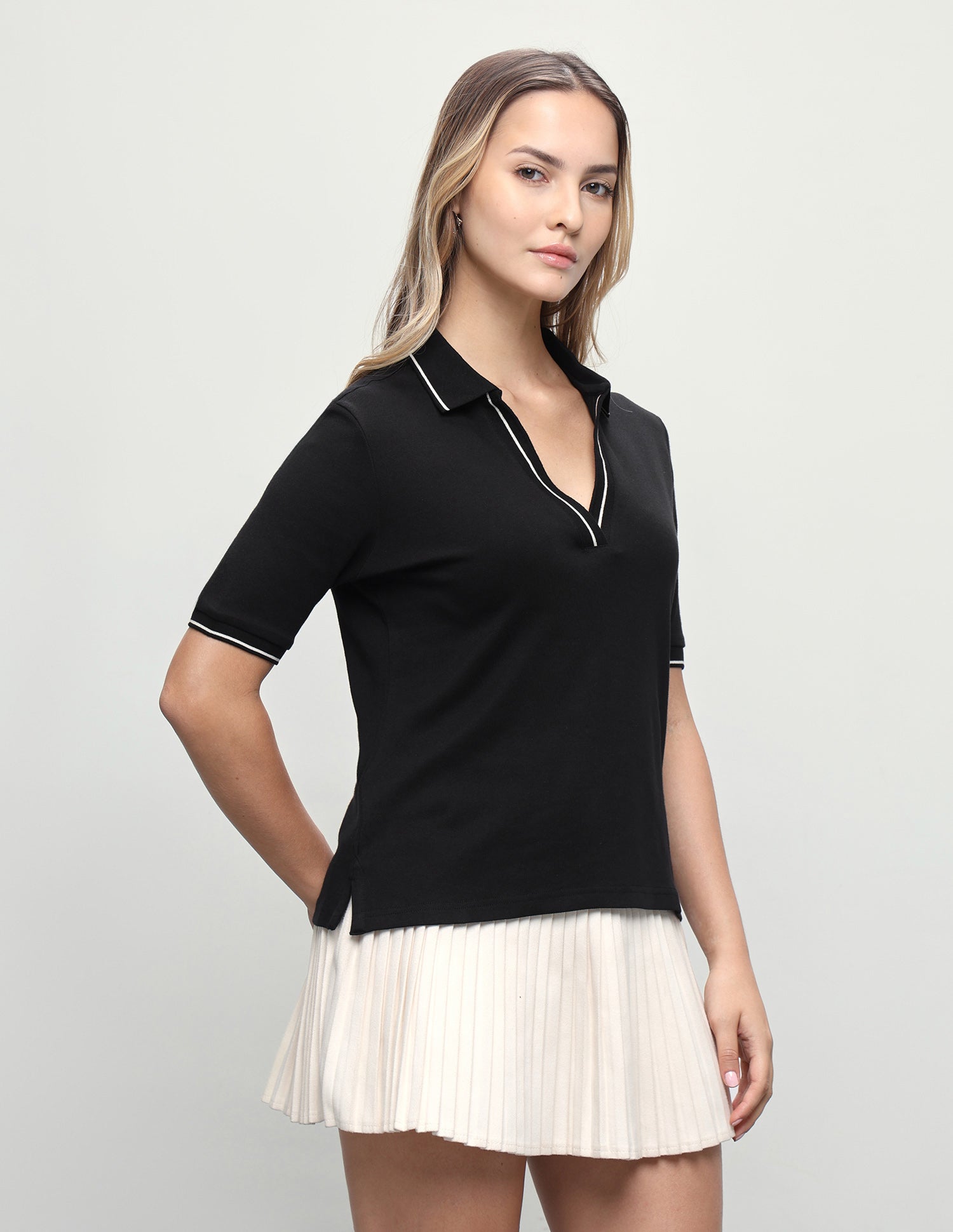 Solid Regular Fit Polo Shirt Black - U.S. Polo Assn. India | Large