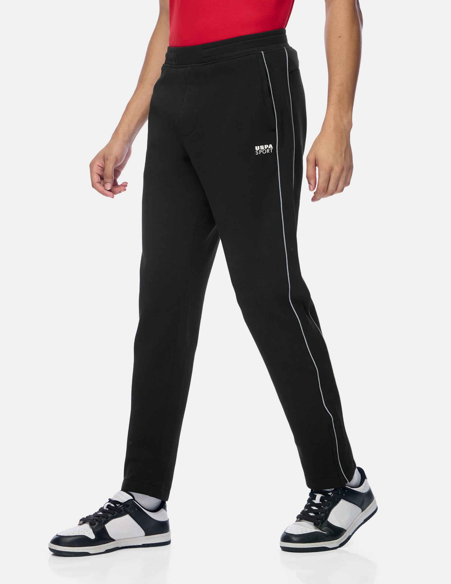 Mid Rise Regular Fit Active Track Pants Black - U.S. Polo Assn. India | Large