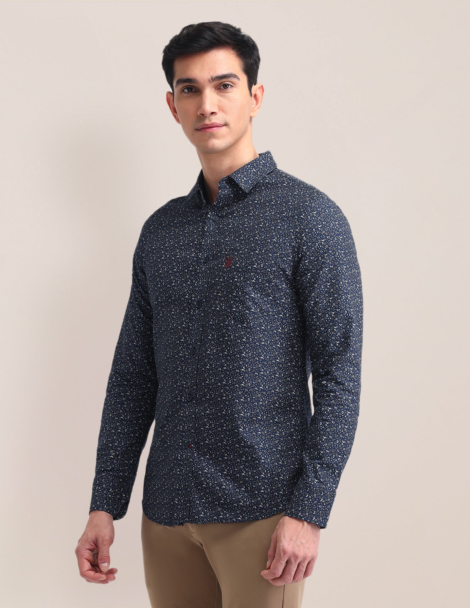 Floral Tailored Fit Shirt Navy - U.S. POLO ASSN. | Large