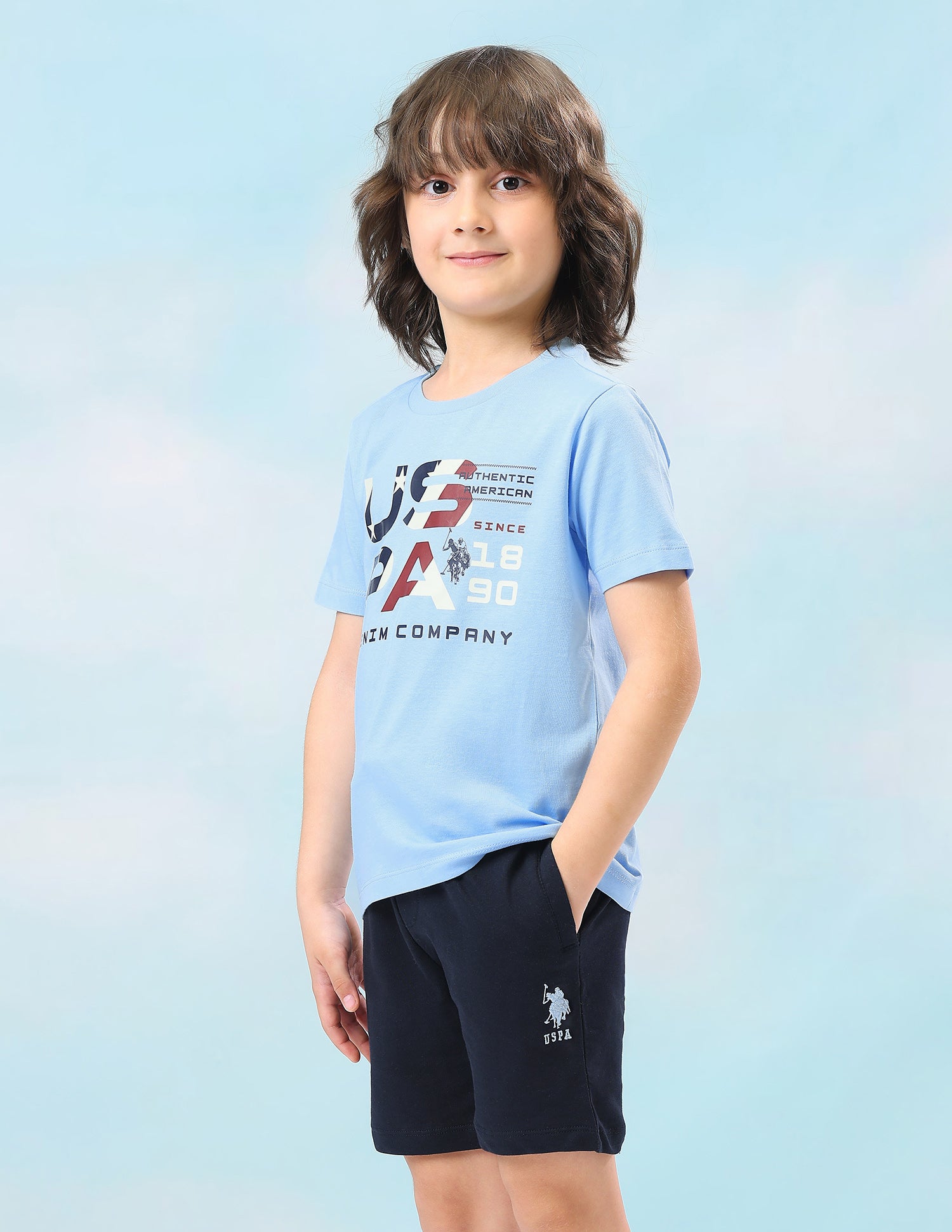 Graphic Brand Printed Regular Fit T-Shirt Blue - U.S. Polo Assn. India | Large