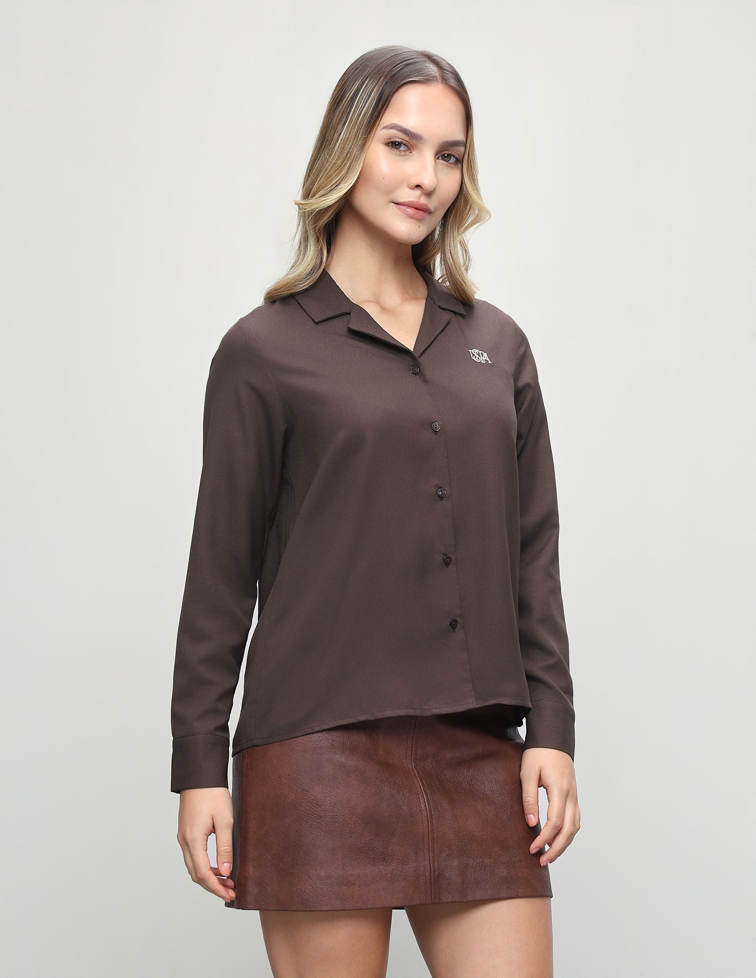 Solid Relaxed Fit Shirt Brown - U.S. Polo Assn. India | Large