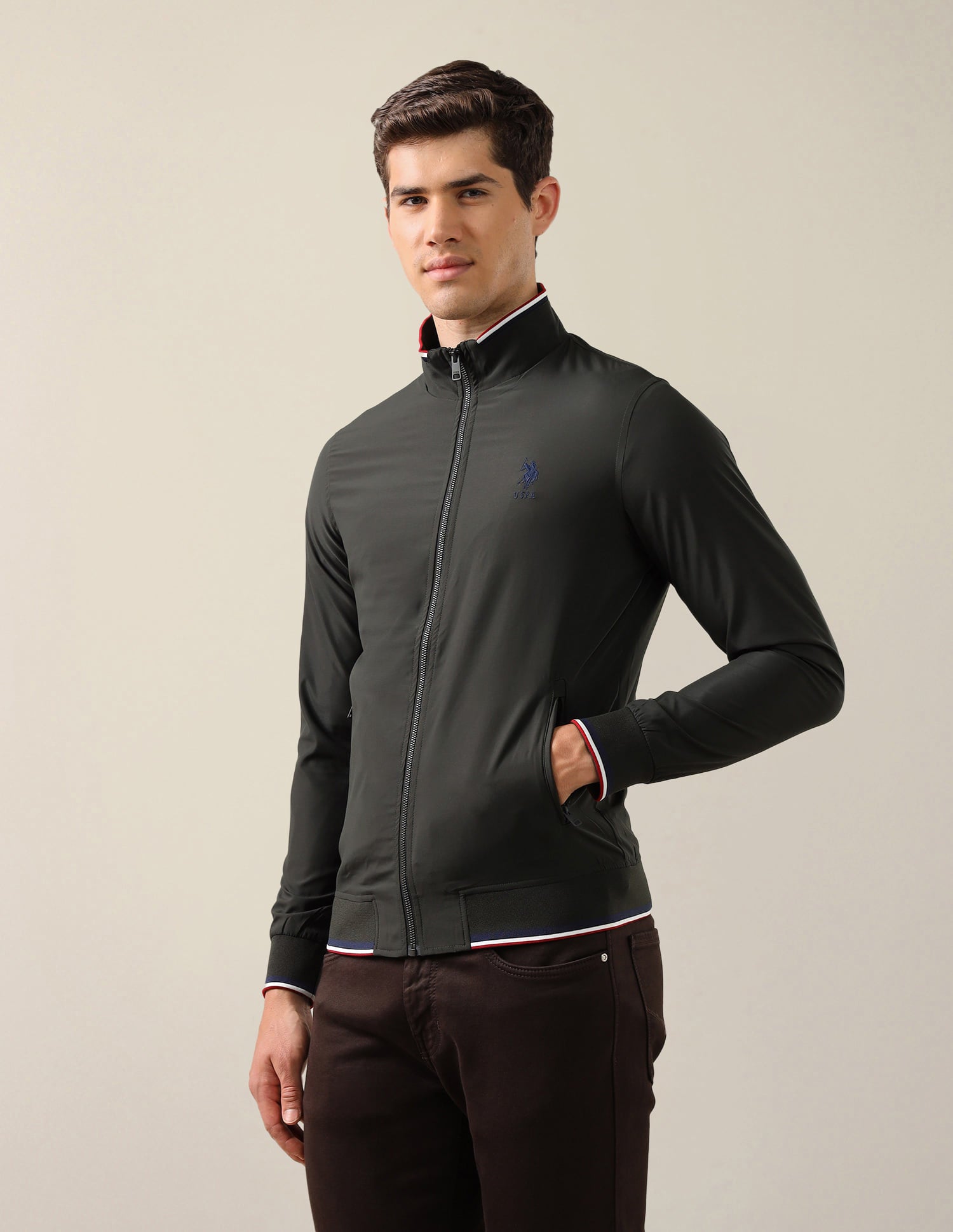 Regular Fit Jacket Olive - U.S. Polo Assn. India | Large