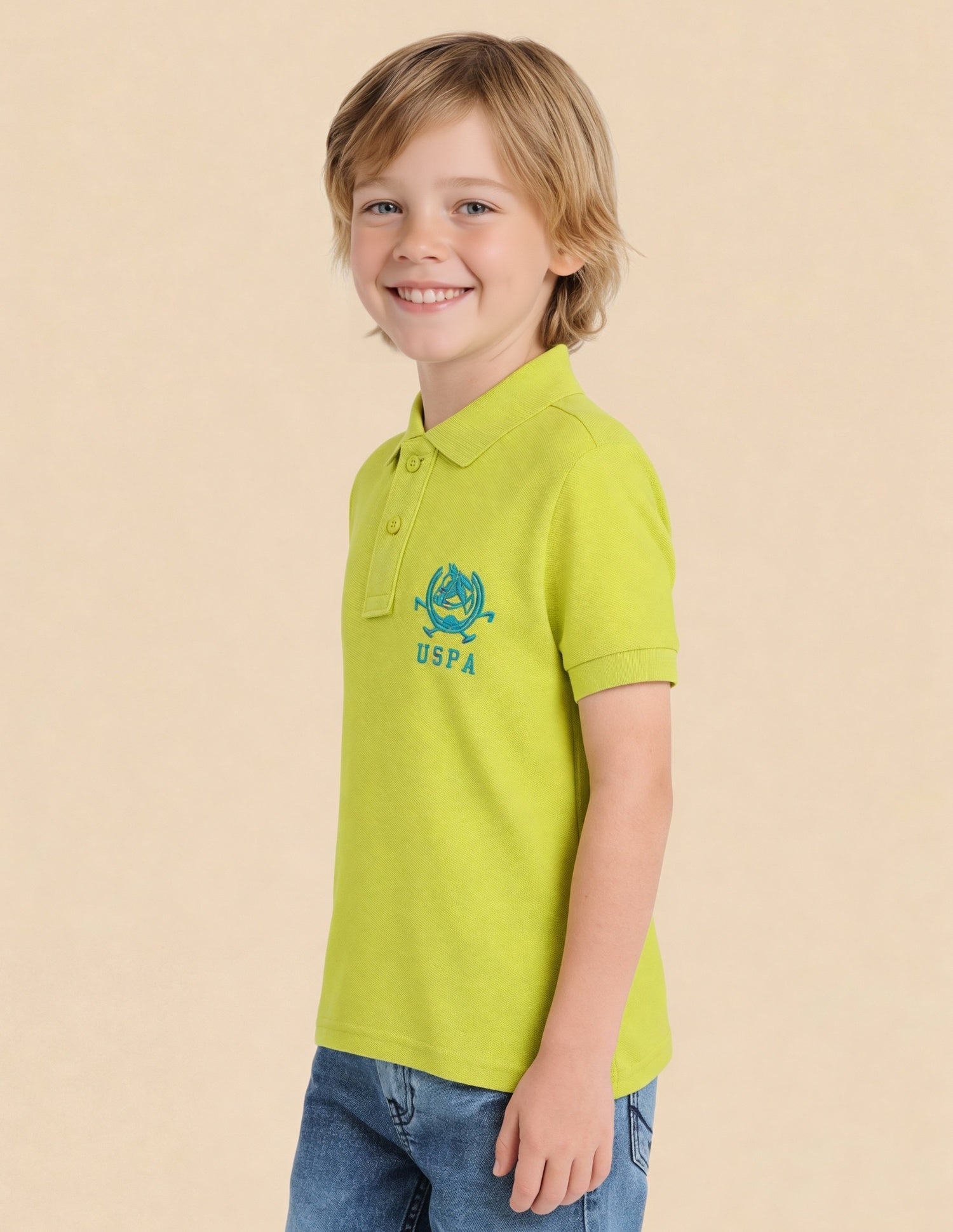 Boys Pure Cotton Polo Shirt Yellow - U.S. Polo Assn. India | Large