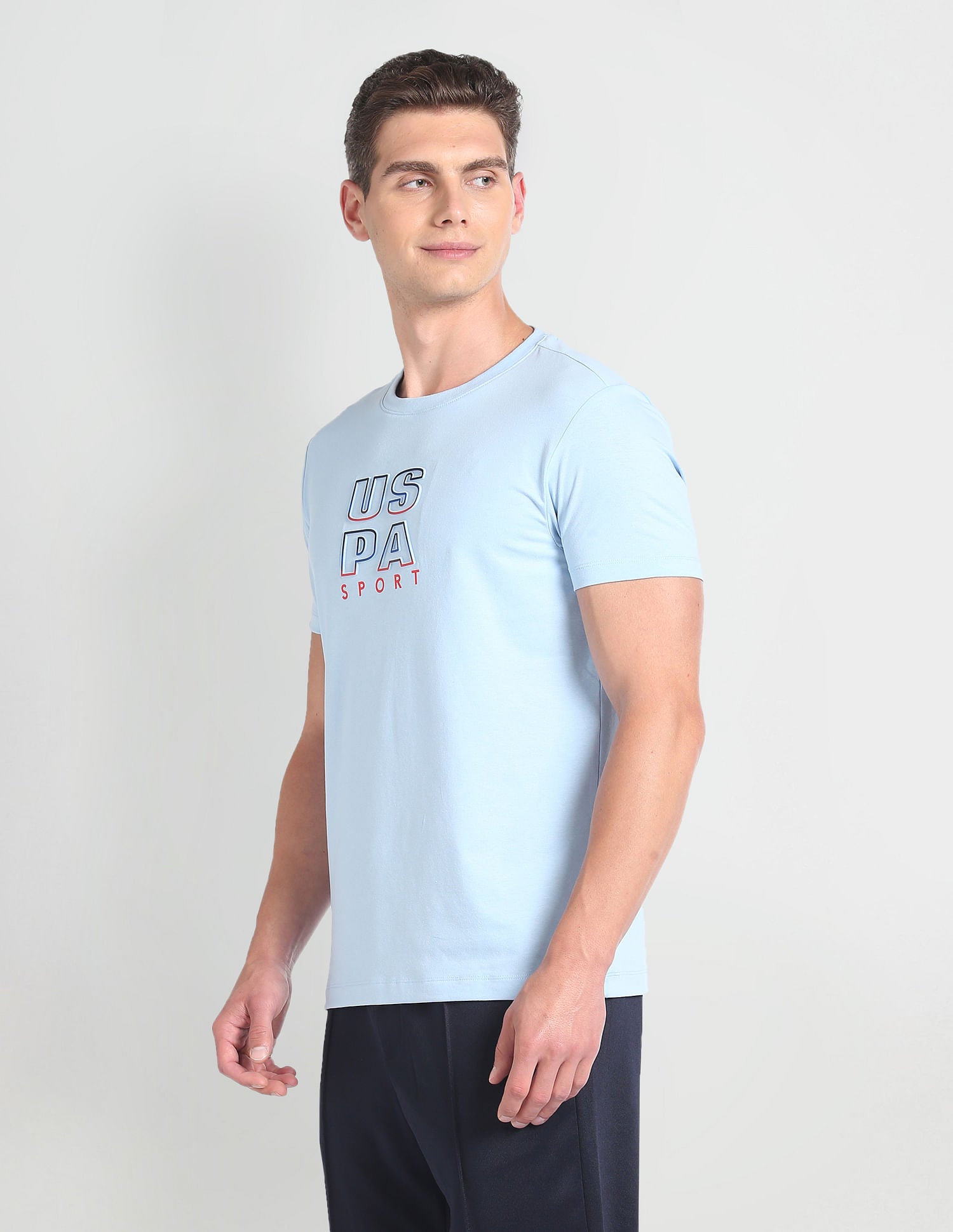 Slim Fit Brand Print T-Shirt Blue - U.S. Polo Assn. India | Large