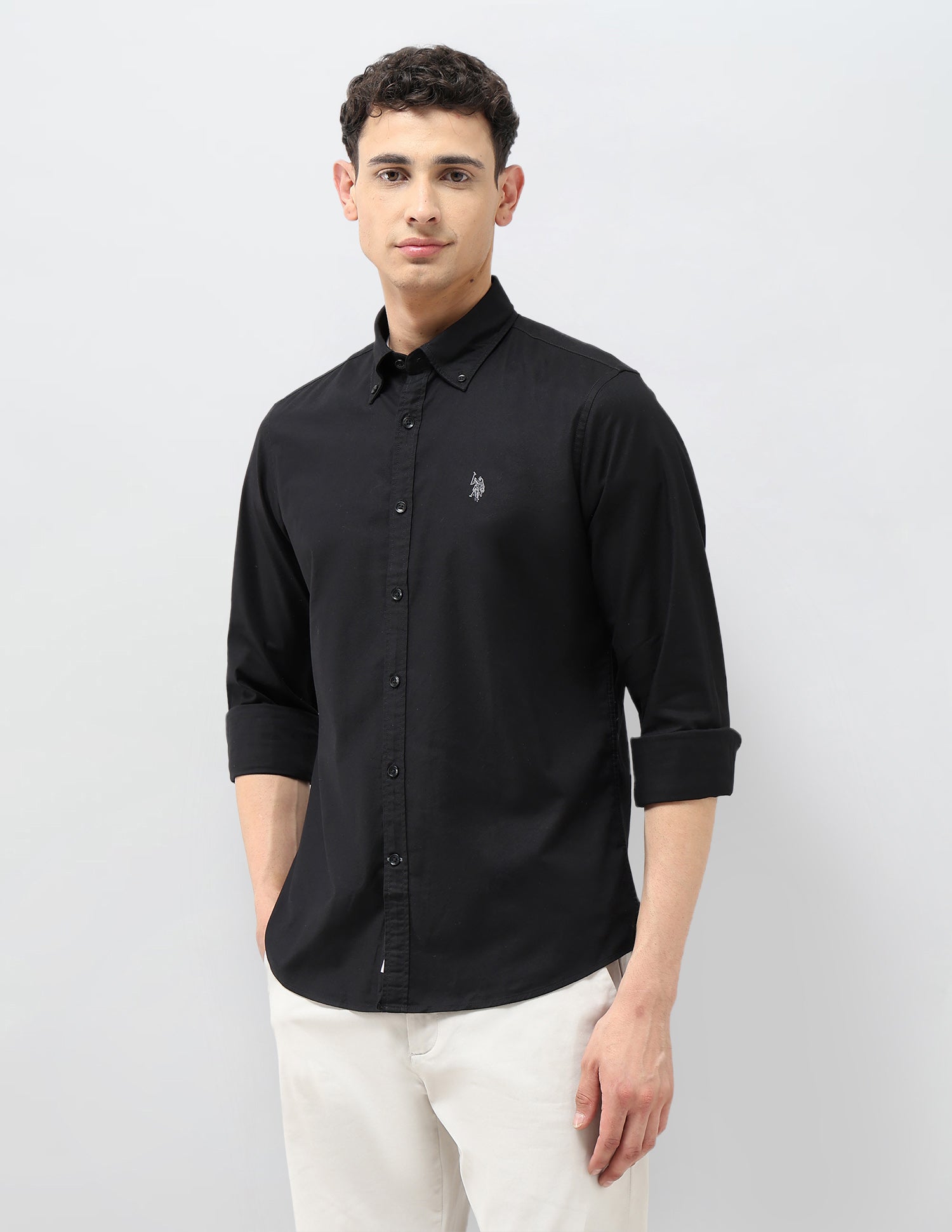 Tailored Fit Oxford Shirt Black - U.S. POLO ASSN. | Large