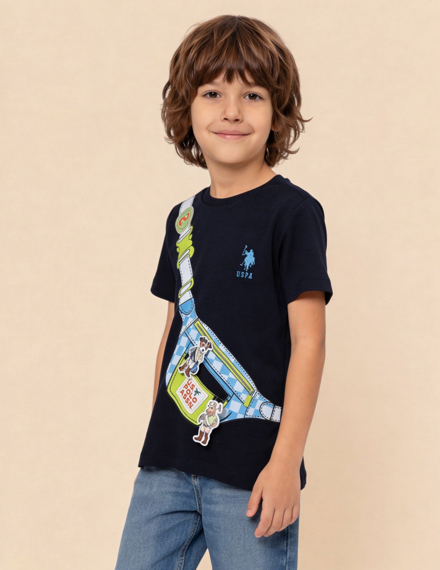 Graphic Printed Regular Fit T-Shirt Navy - U.S. Polo Assn. India | Large