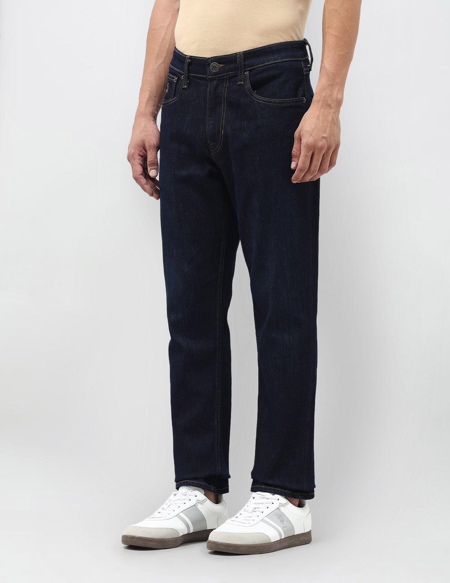 Cole Comfort Cropped Fit Blue Jeans Dark Wash - U.S. POLO ASSN. | Large