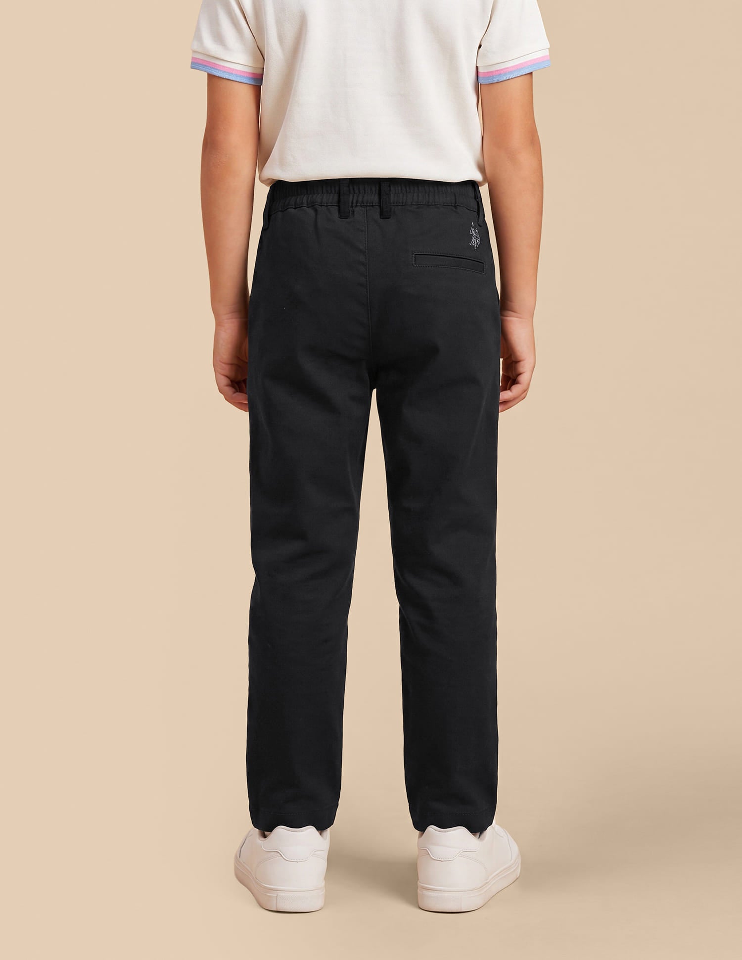Dobby Regular Fit Trousers Black - U.S. Polo Assn. India | Large