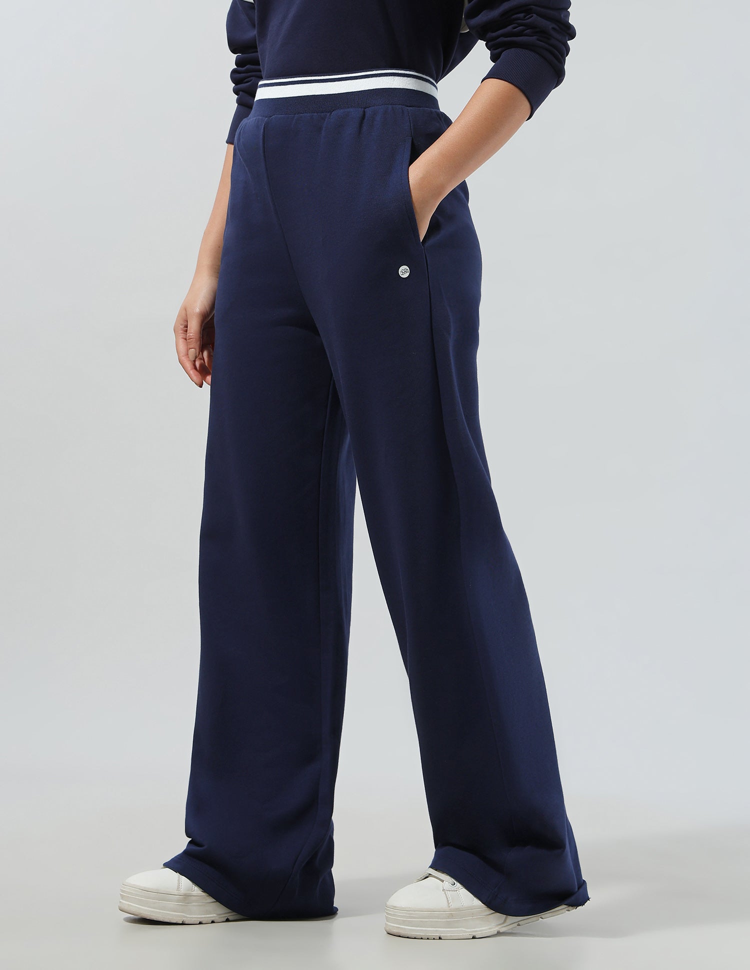 High Rise Wide Leg Fit Sweatpants Navy - U.S. Polo Assn. India | Large