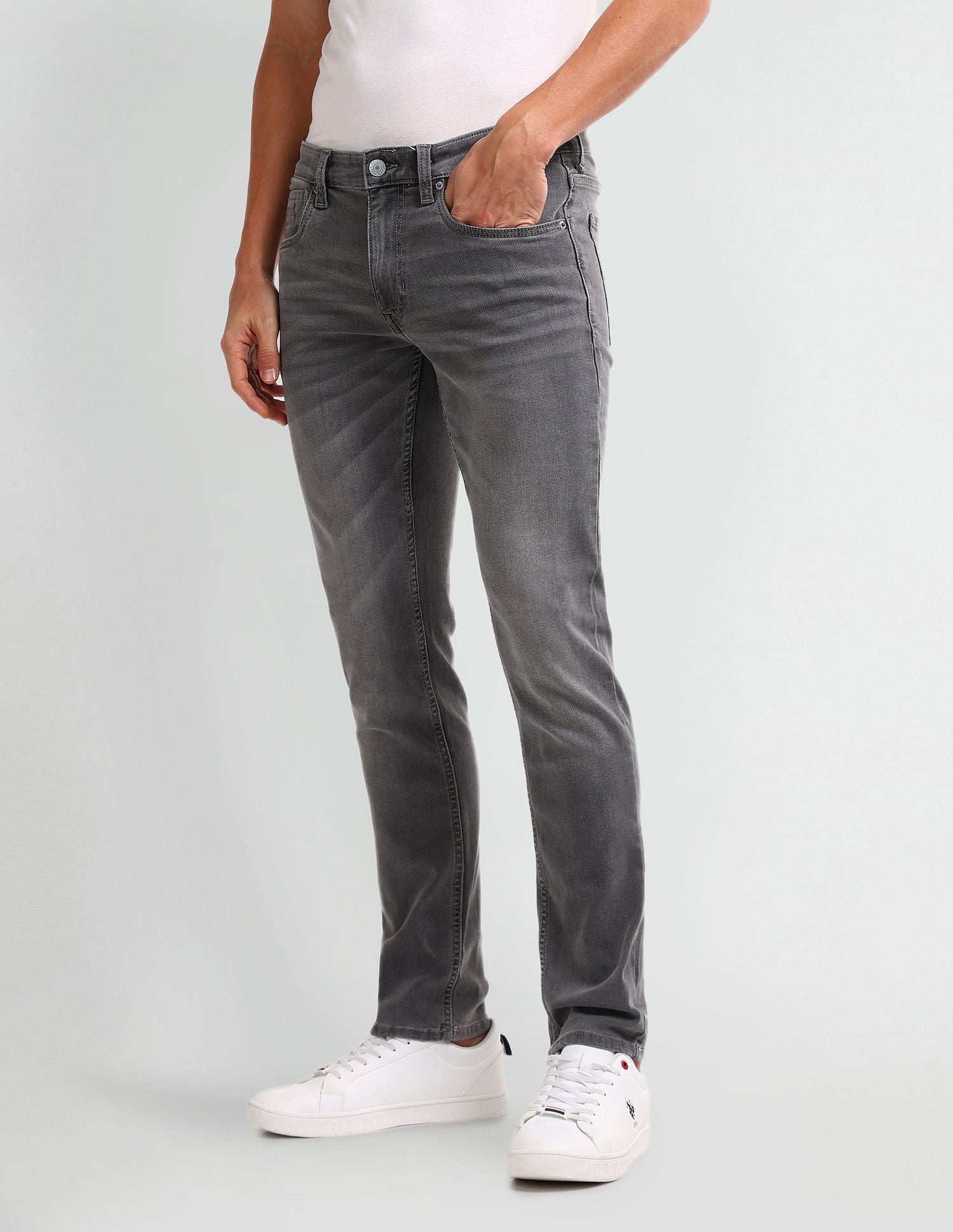 Brandon Slim Tapered Grey Jeans Grey - U.S. Polo Assn. India | Large