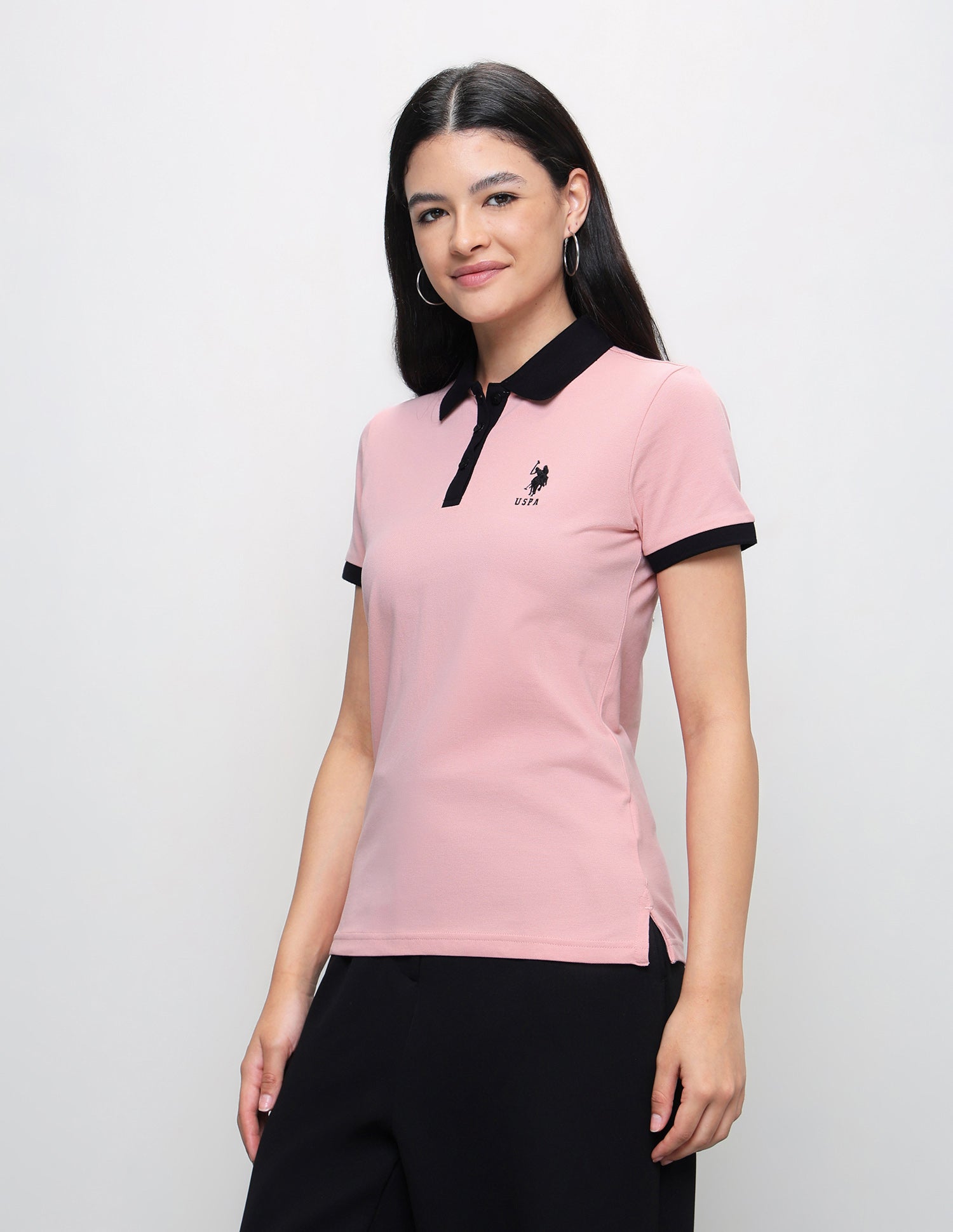 Solid Regular Fit Polo Shirt Light Pink - U.S. Polo Assn. India | Large