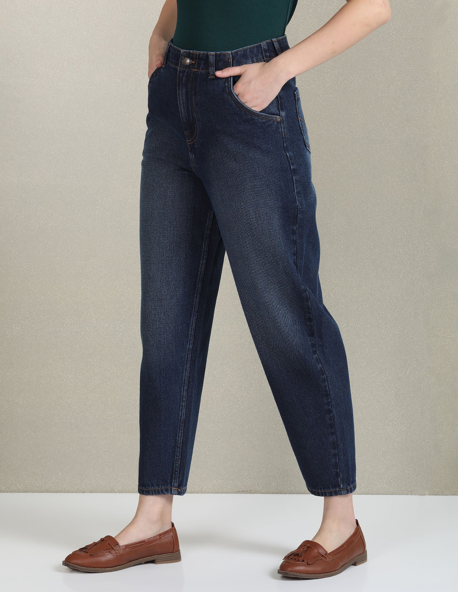 High Rise Carrot Fit Jeans Blue - U.S. Polo Assn. India | Large