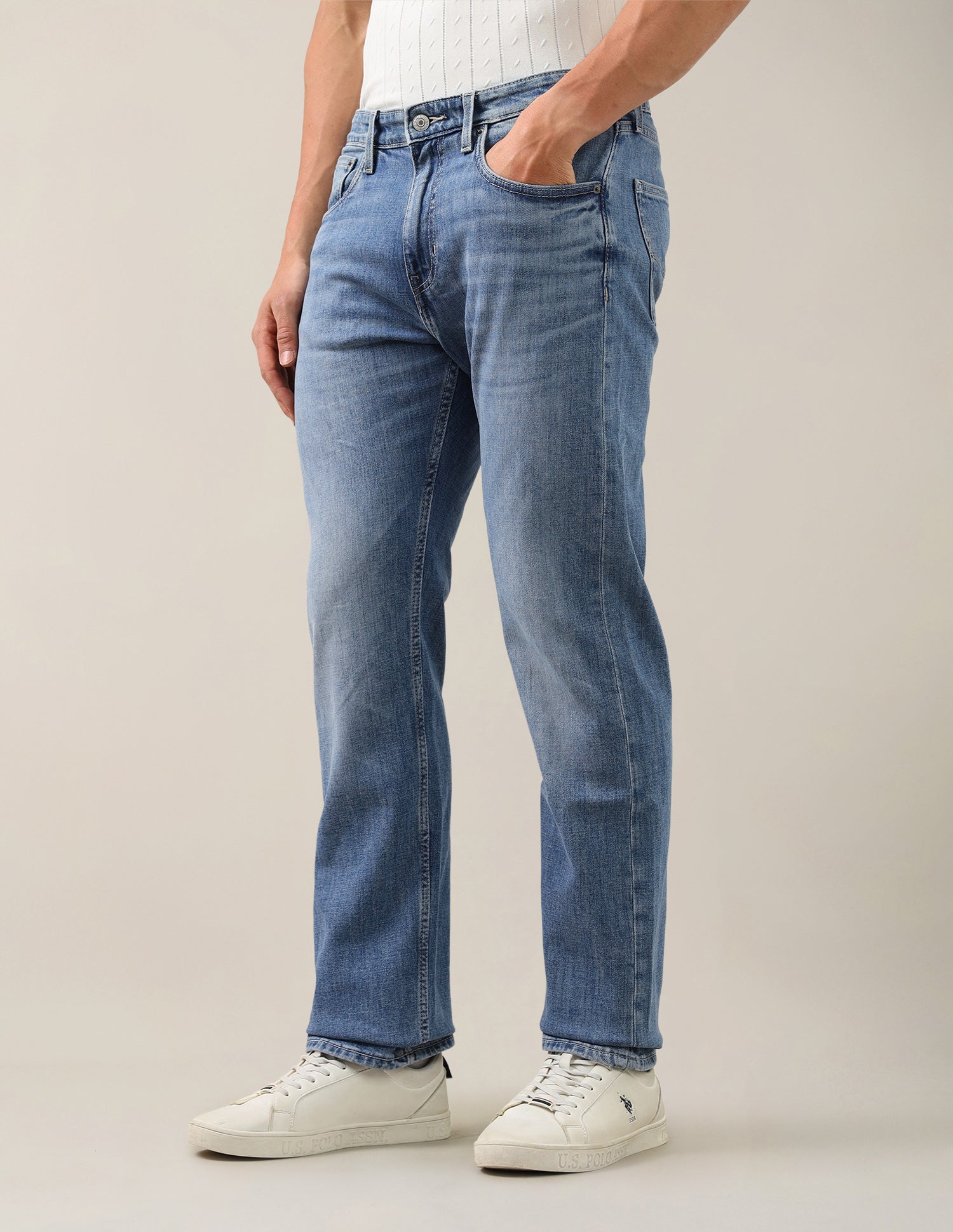 Mason Regular Straight Fit Blue Jeans Light Blue - U.S. Polo Assn. India | Large