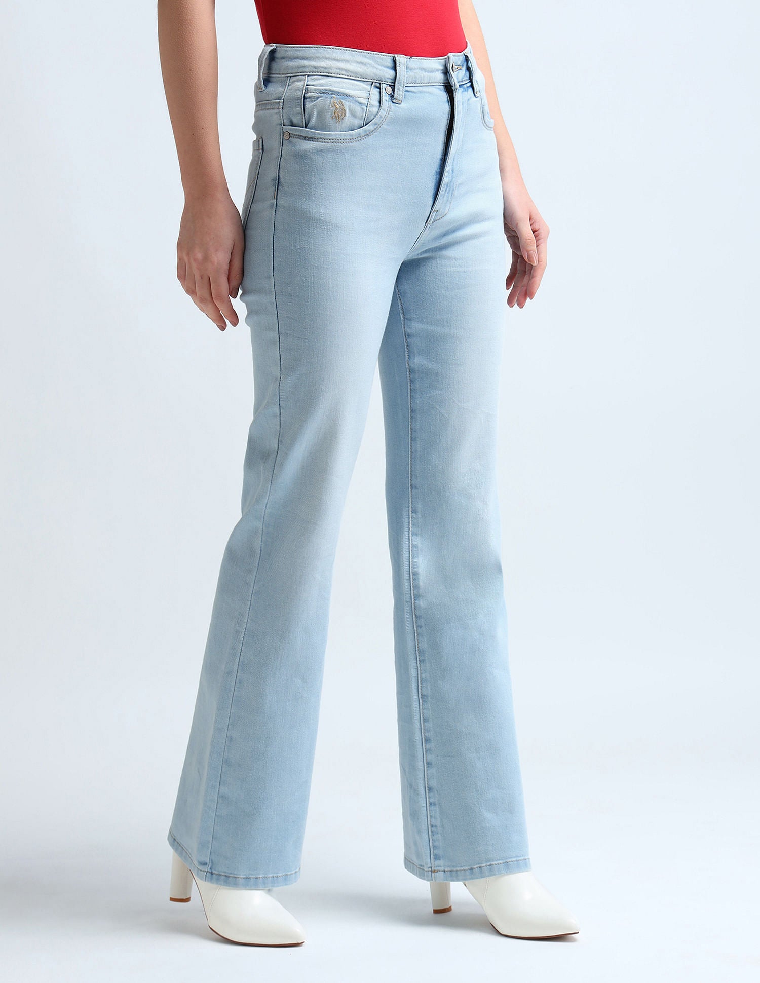 Flared Fit Blue Jeans Blue - U.S. Polo Assn. India | Large