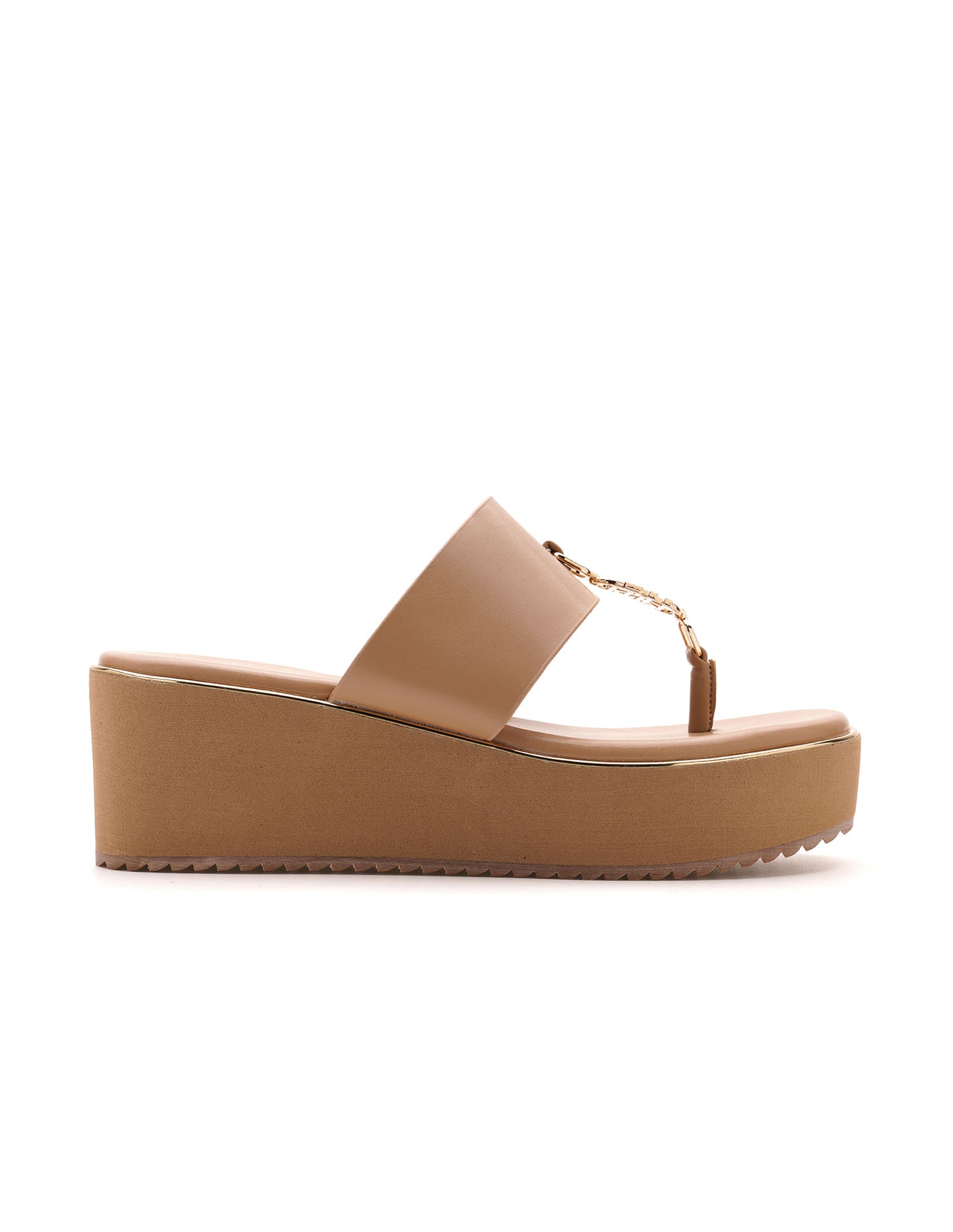 Toe Separator Alessia Wedge Sandals Beige - U.S. Polo Assn. India | Large