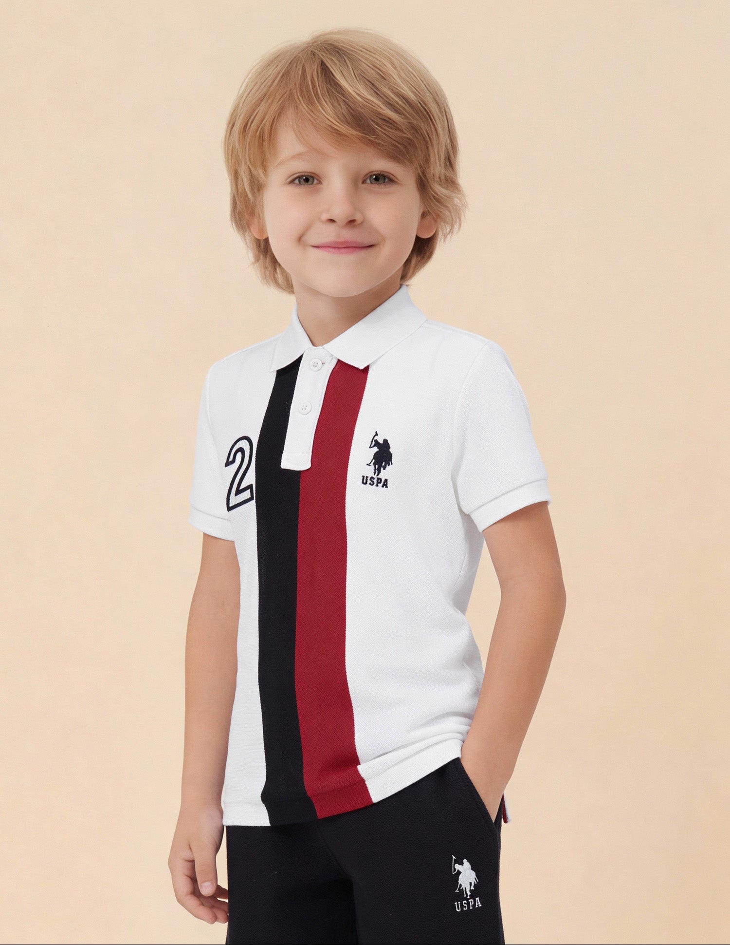 Numeric Embroidered Regular Fit Polo Shirt White - U.S. Polo Assn. India | Large