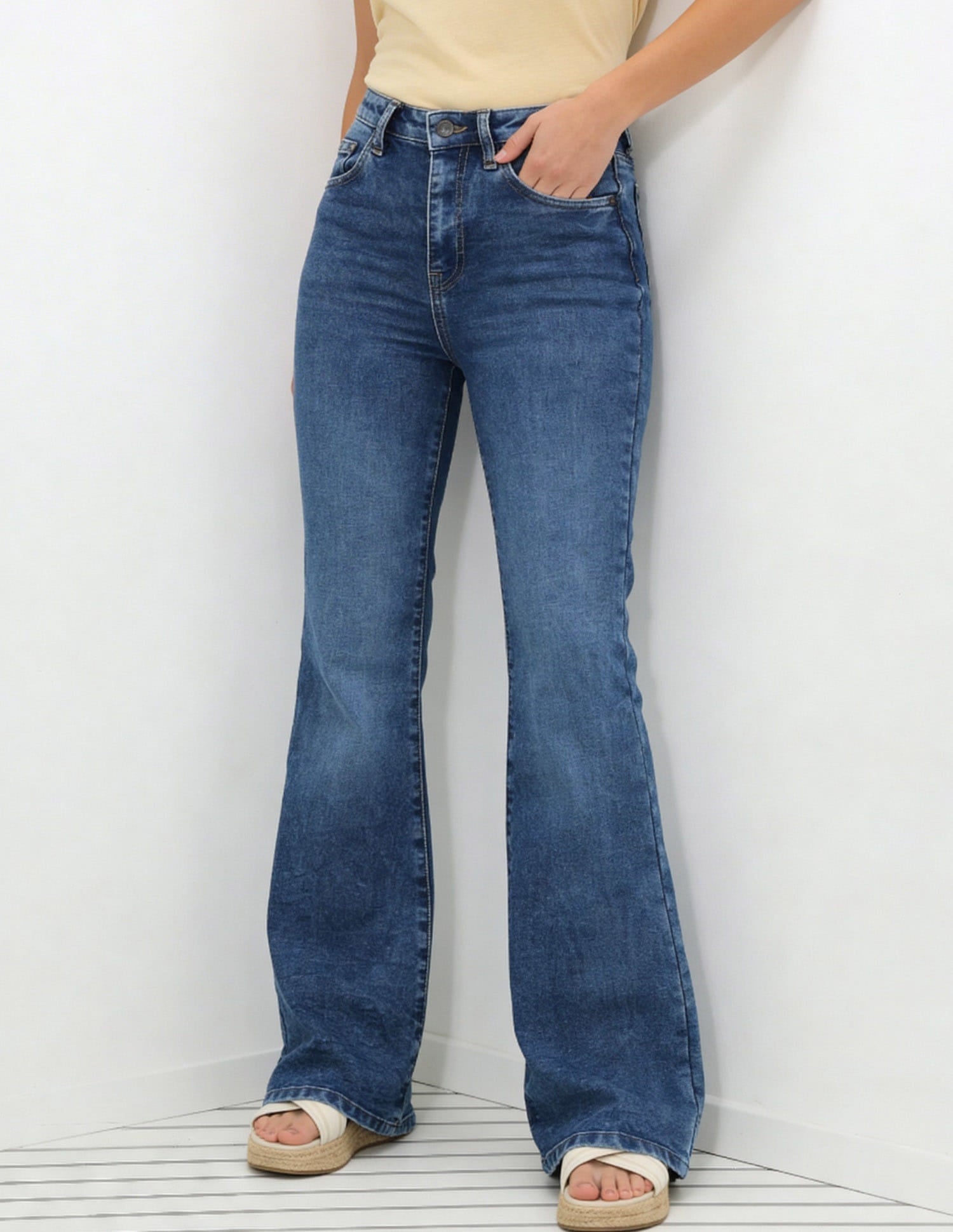 High Rise Flared Fit Jeans Blue - U.S. Polo Assn. India | Large