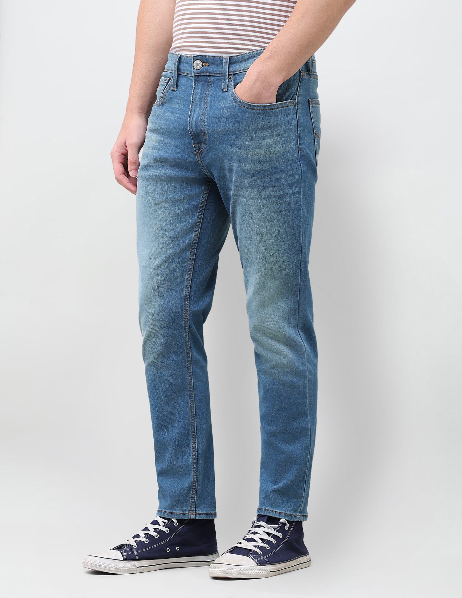 Solid Tapered Fit Jeans Blue - U.S. Polo Assn. India | Large