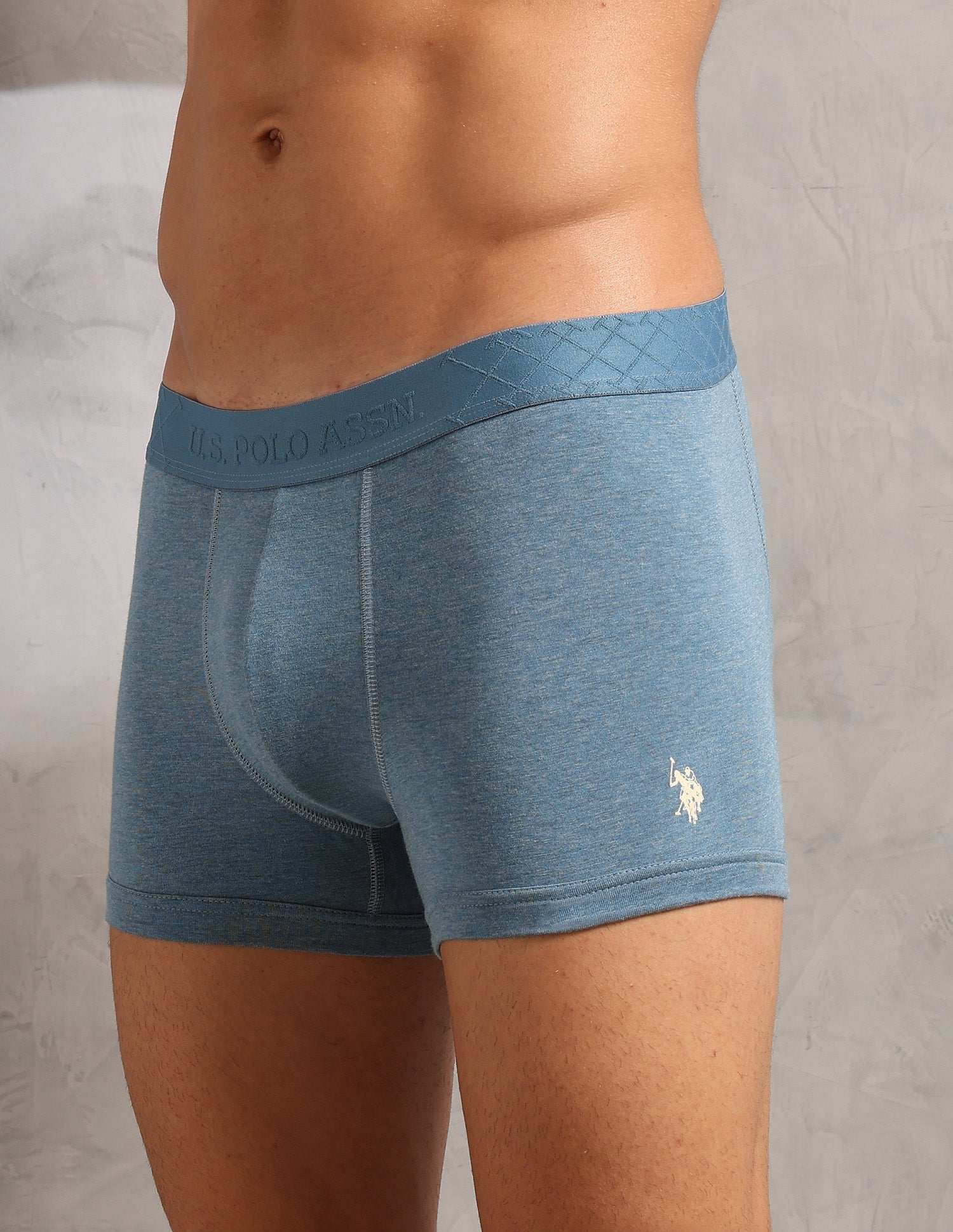 Moisture Control Breathable PT006 Trunks - Pack Of 1 Blue Melange - U.S. POLO ASSN. | Large