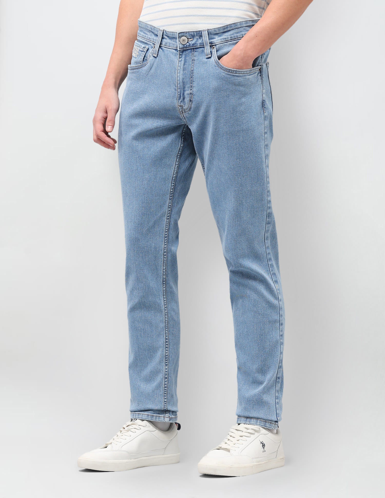 Solid Slim Fit Jeans Blue - U.S. Polo Assn. India | Large