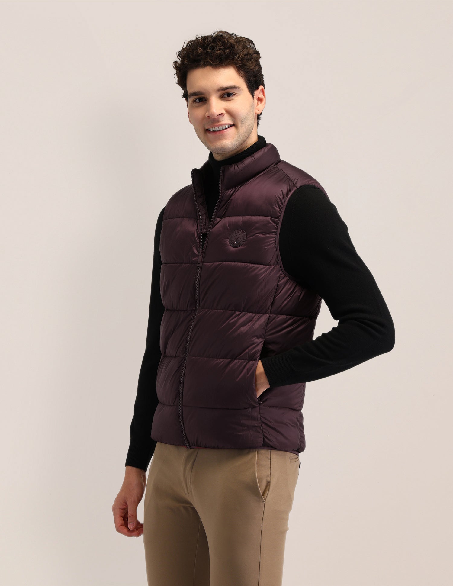 Solid Regular Fit Jacket Maroon - U.S. Polo Assn. India | Large