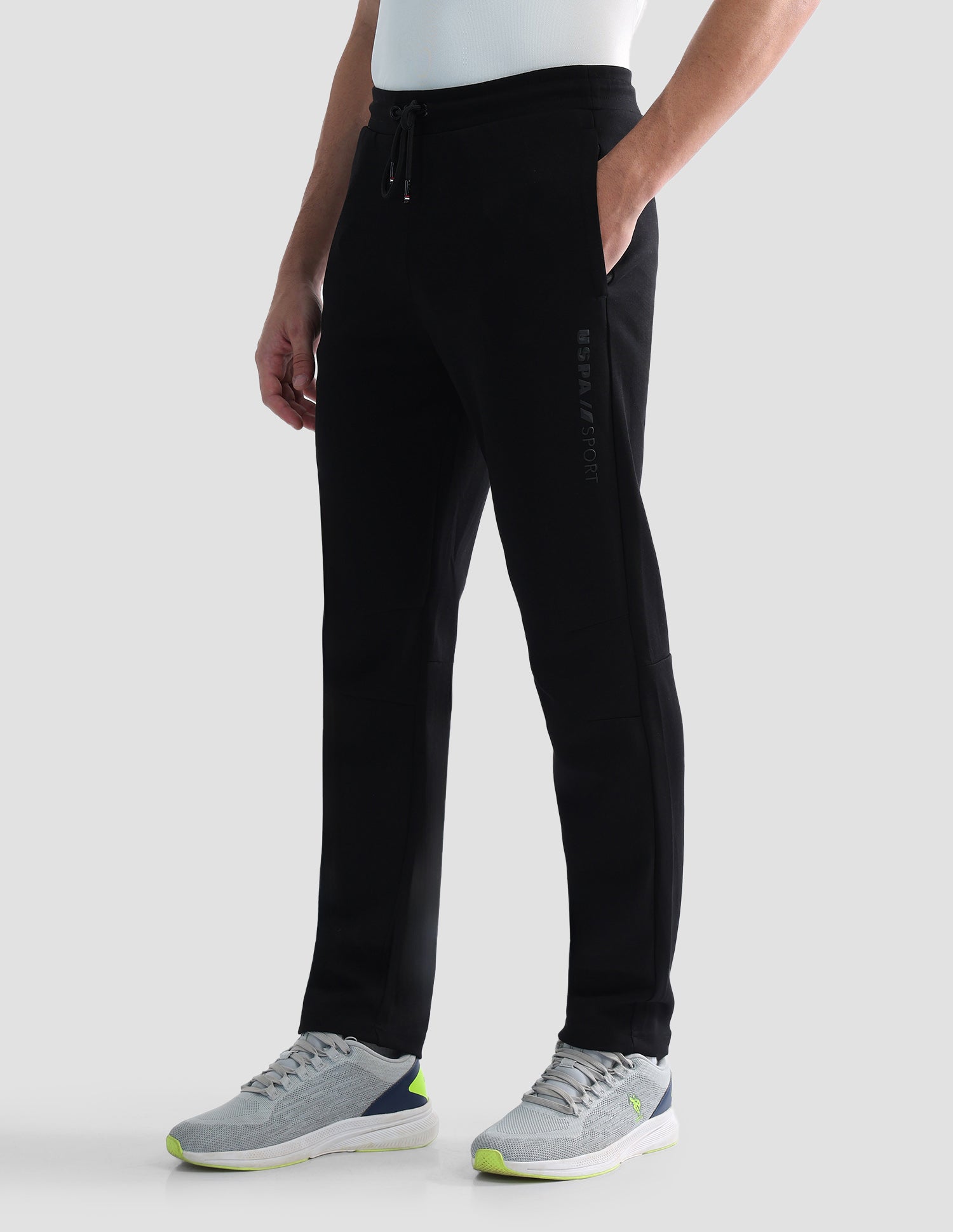 Mid Rise Regular Fit Active Track Pants Black - U.S. POLO ASSN. | Large