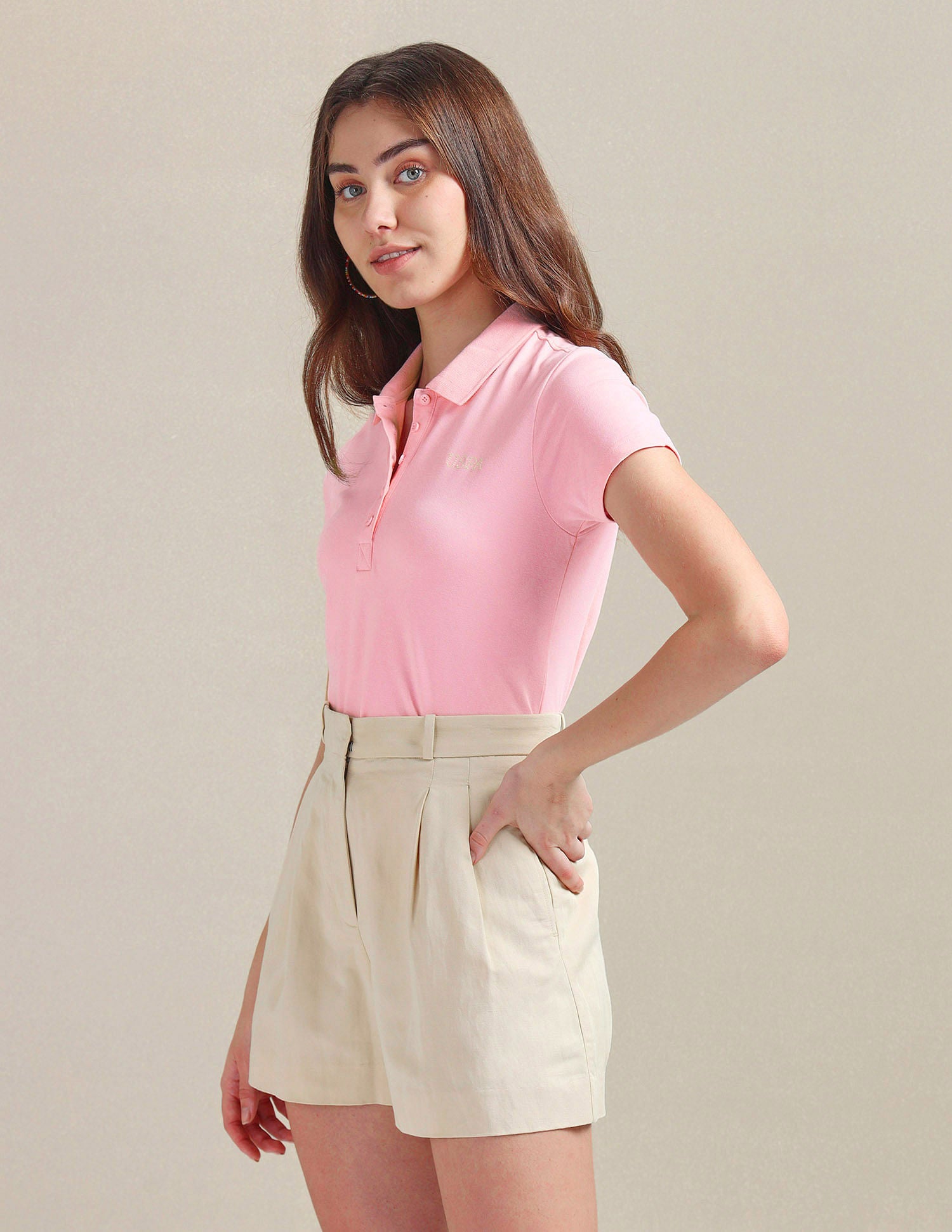 Rice Stitch Logo Polo Shirt Light Pink - U.S. POLO ASSN. | Large