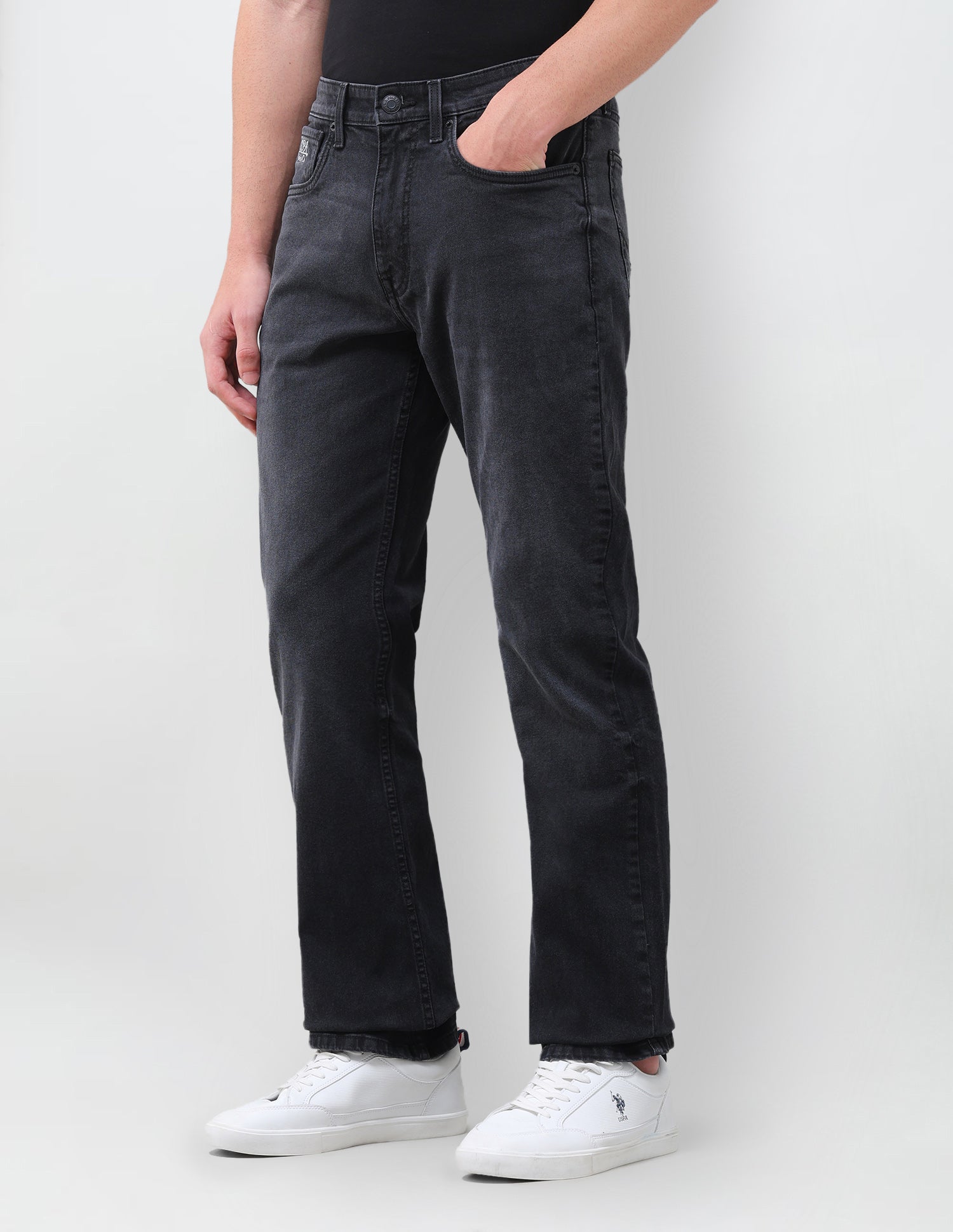 Connor Bootcut Fit Black Jeans Black - U.S. Polo Assn. India | Large