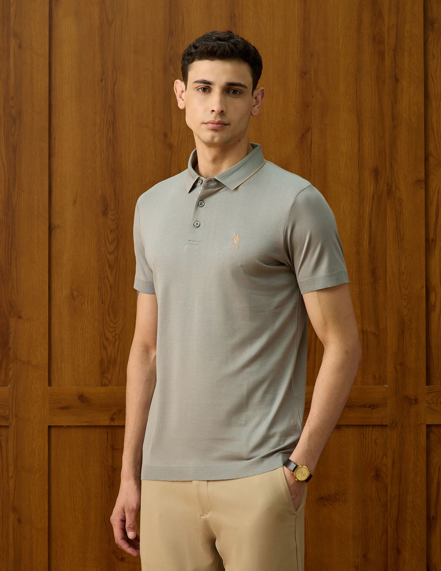 Regular Fit Equestrian Aisle Theater Polo Shirt Light Green - U.S. POLO ASSN. | Large