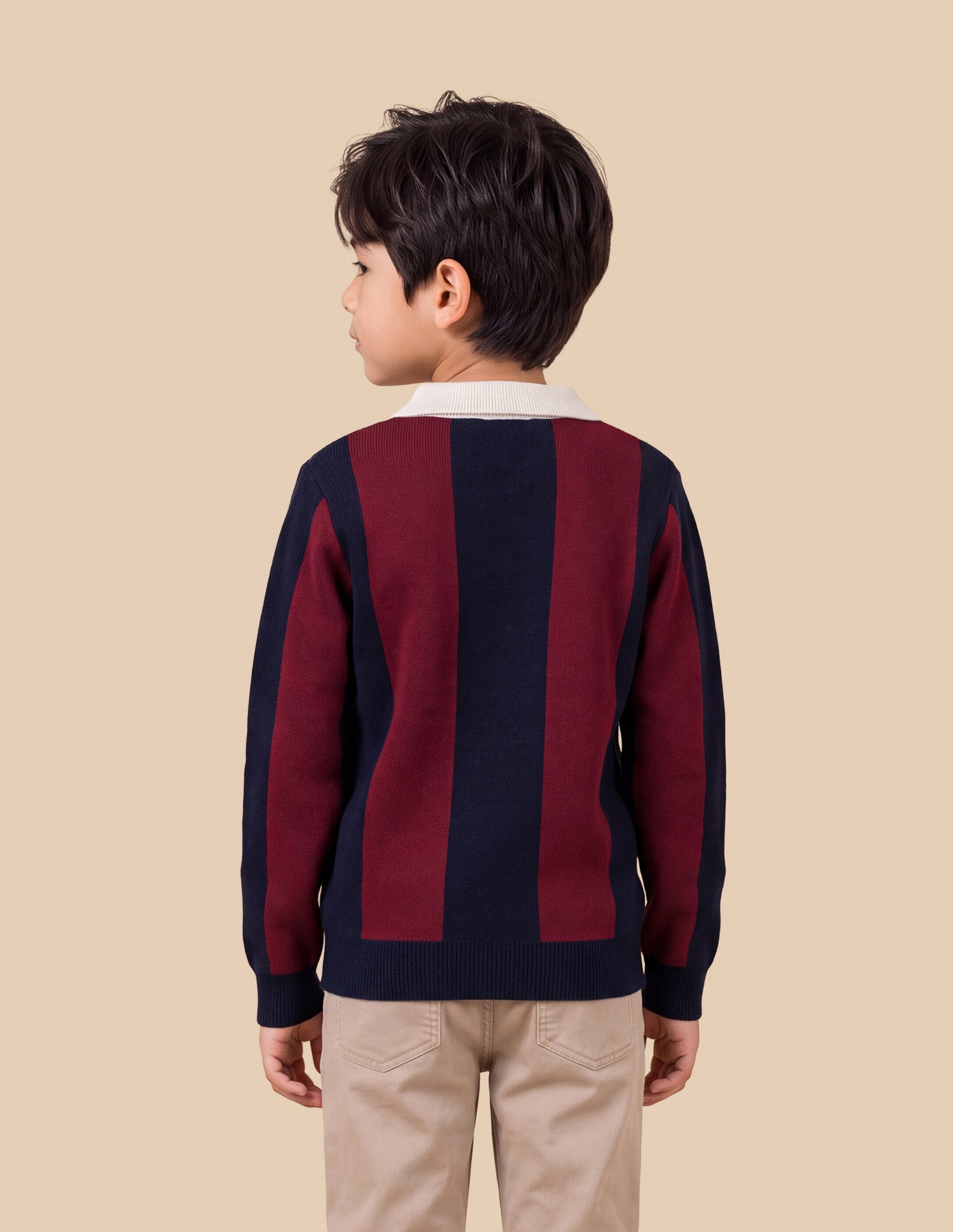 Vertical Striped Regular Fit Sweater Red - U.S. Polo Assn. India | Large