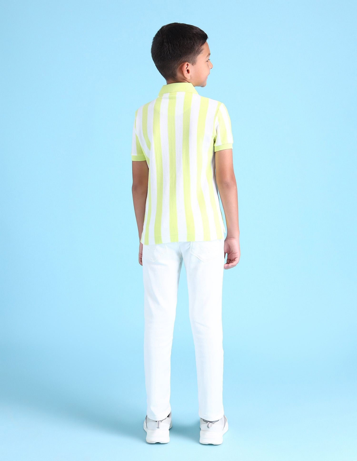 Boys Vertical Stripes Polo Shirt Green - U.S. POLO ASSN. | Large