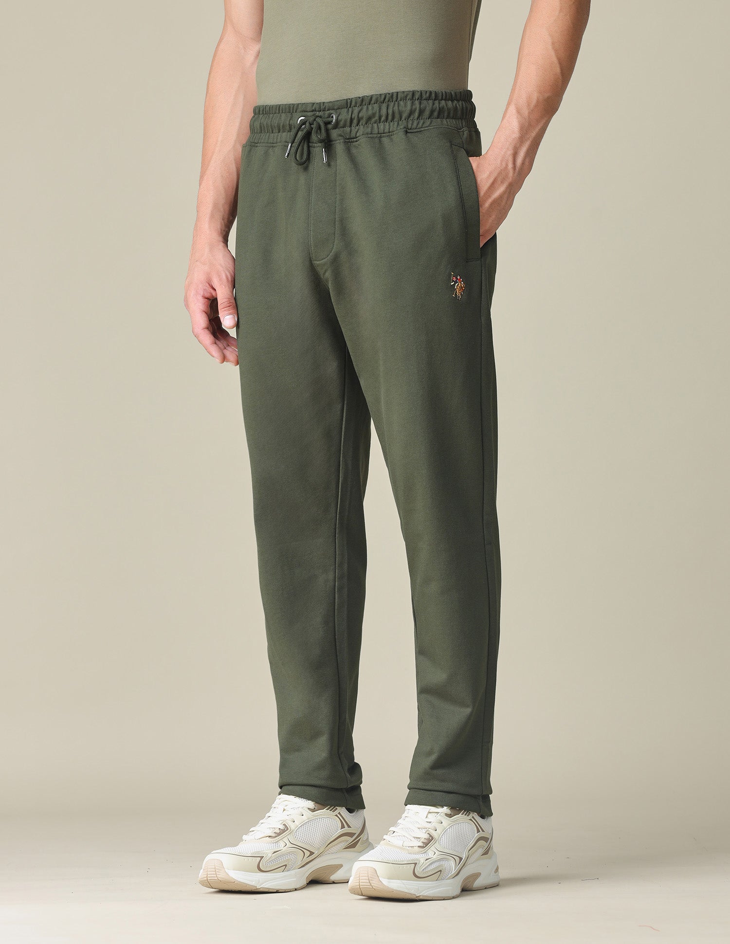 Solid Regular Fit Track Pants Olive - U.S. POLO ASSN. | Large