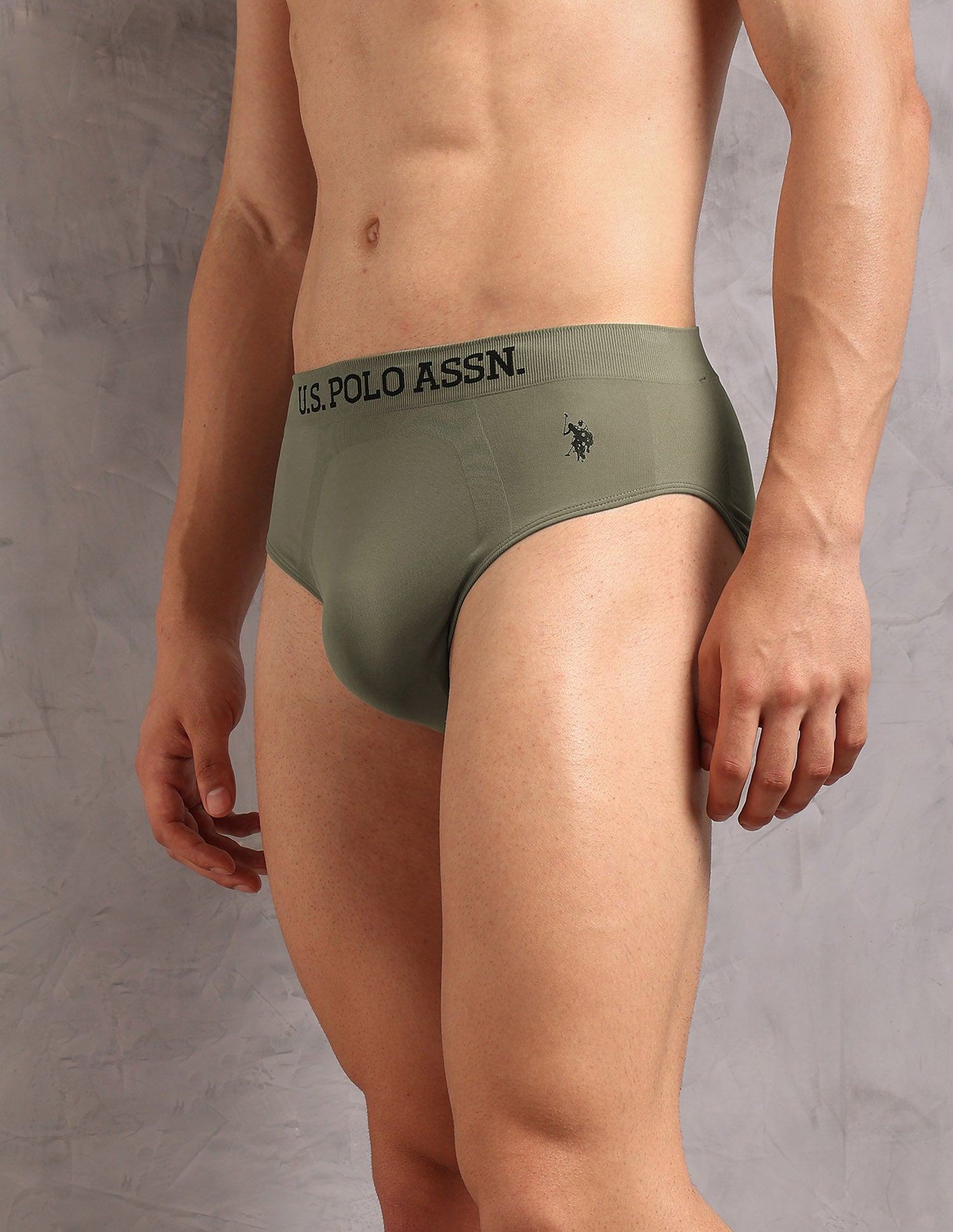 Ultra Stretch Breathable AB003 Briefs - Pack of 1 Olive - U.S. Polo Assn. India | Large