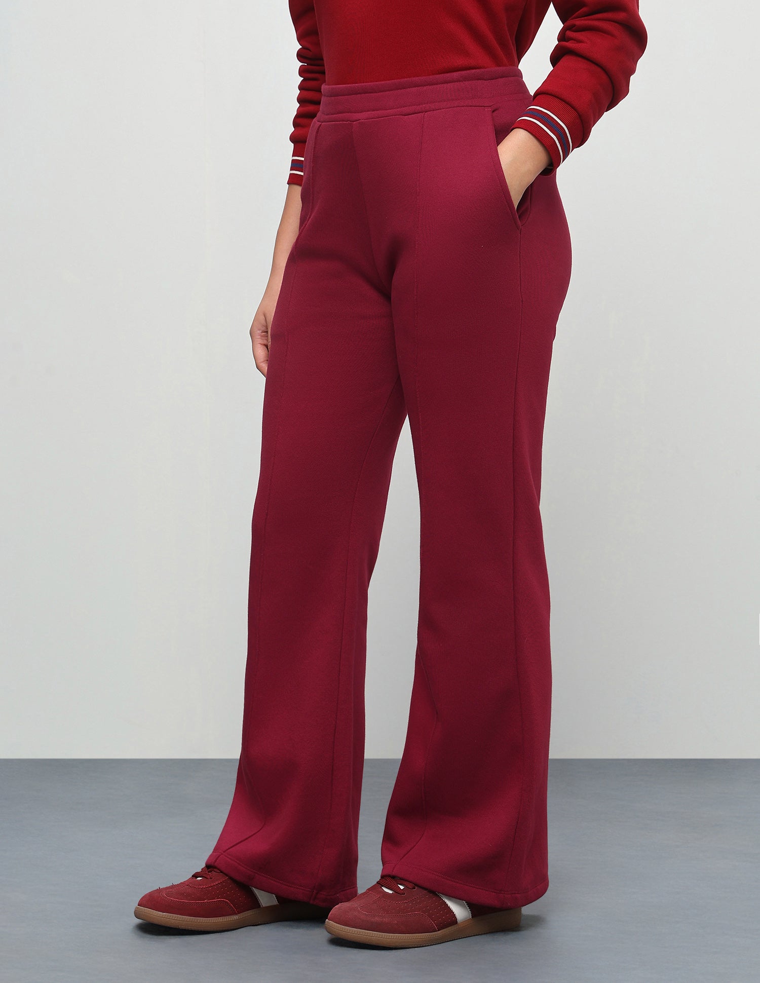 High Rise Flared Fit Sweatpants Red - U.S. Polo Assn. India | Large