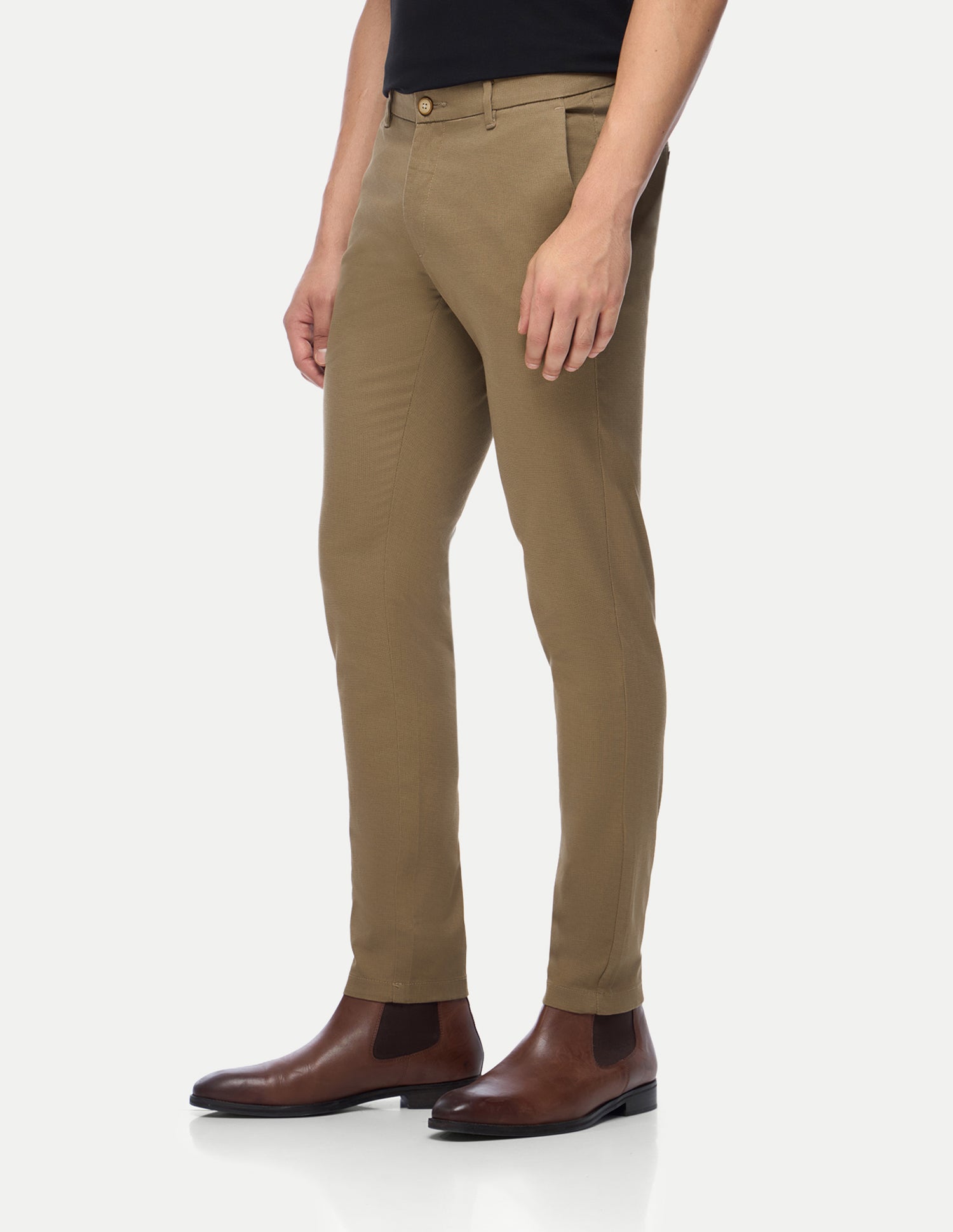 Austin Trim Regular Fit Satin Trousers Khaki - U.S. Polo Assn. India | Large