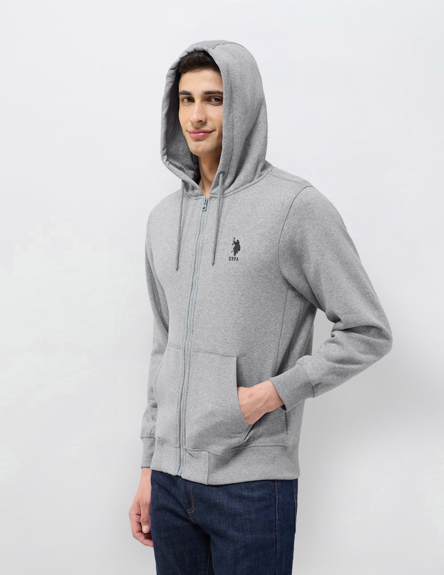 Heathered Regular Fit Sweatshirt Grey - U.S. POLO ASSN. | Large