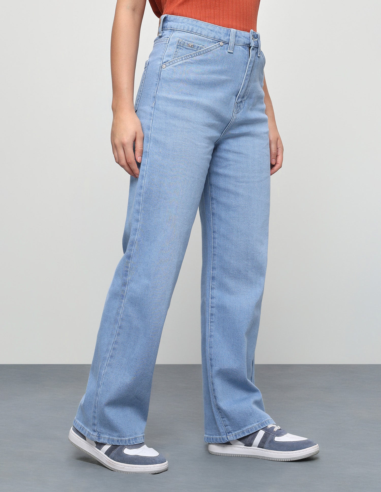 High Rise Straight Fit Jeans Light Blue - U.S. Polo Assn. India | Large