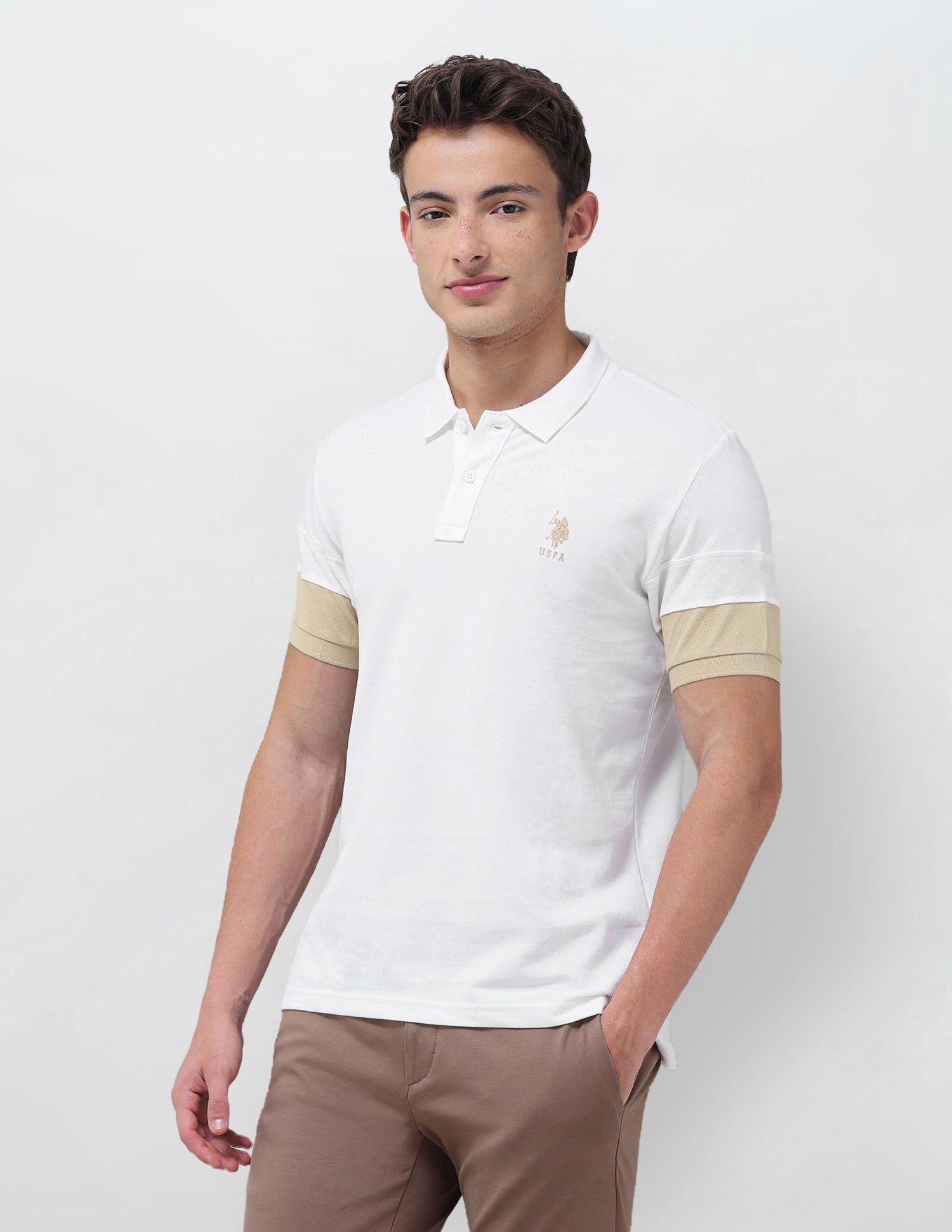 Solid Regular Fit Polo Shirt White - U.S. Polo Assn. India | Large