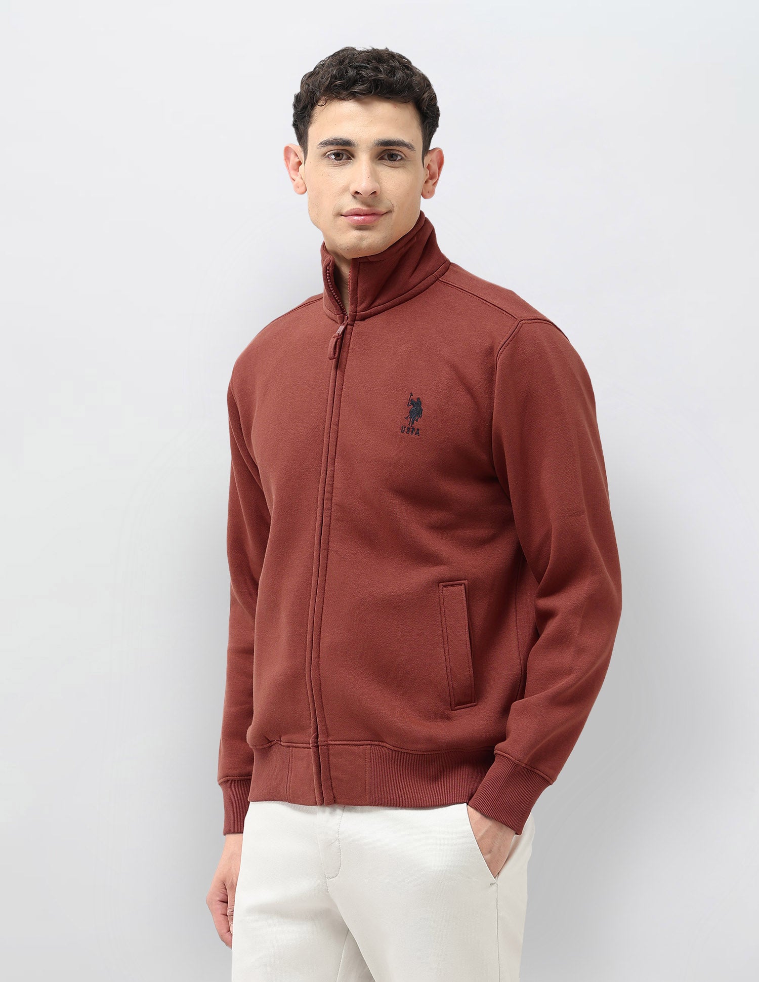 Solid Regular Fit Sweatshirt Rust - U.S. POLO ASSN. | Large