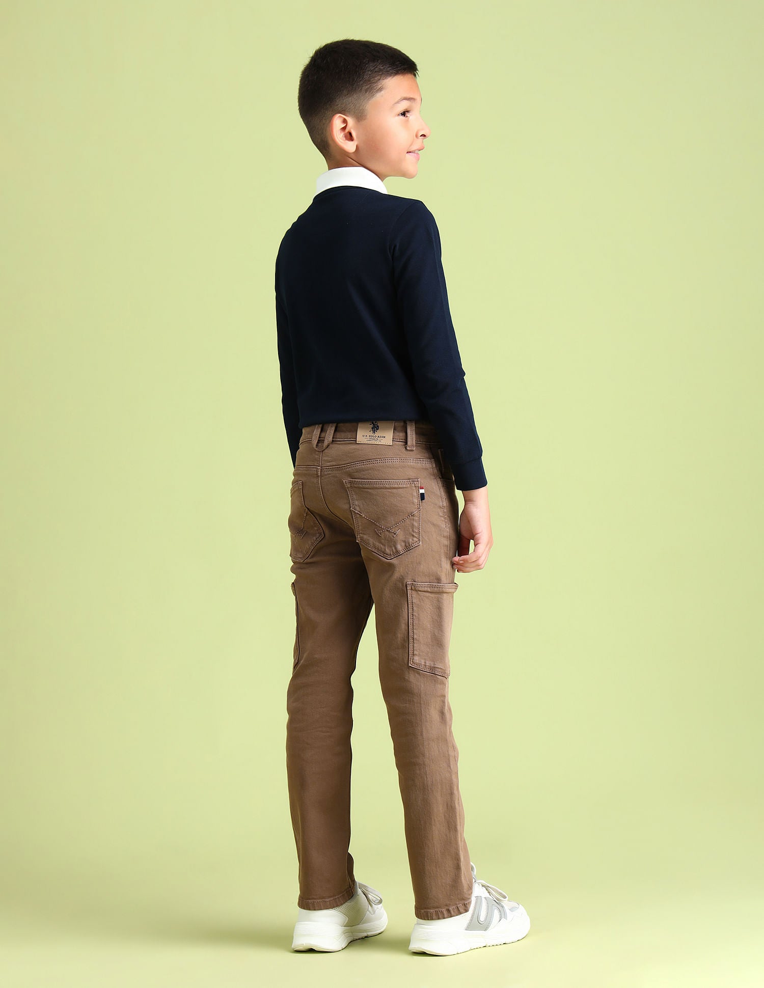 Slim Fit Rinsed Cargo Jeans Brown - U.S. POLO ASSN. | Large