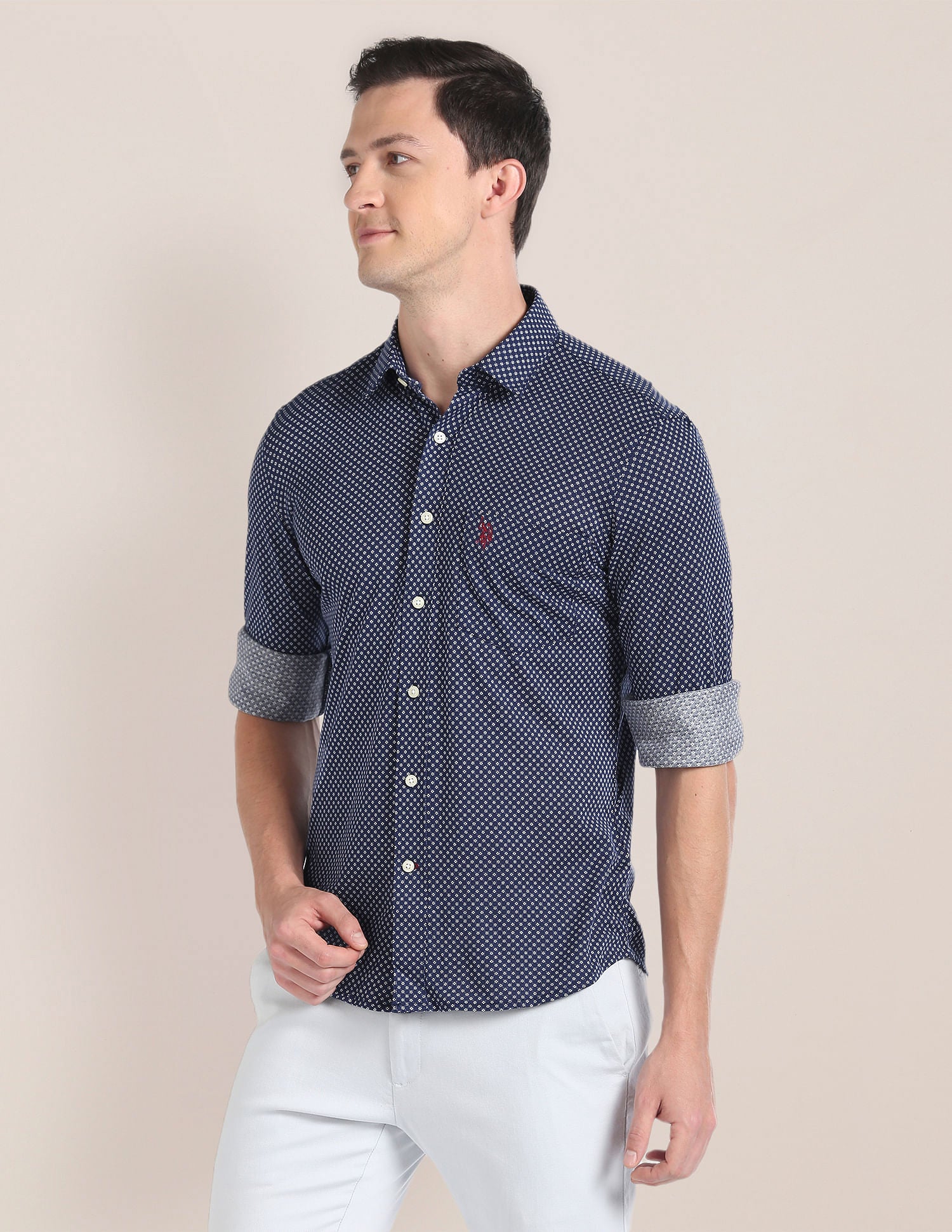 Geometric Print Casual Shirt Navy - U.S. POLO ASSN. | Large