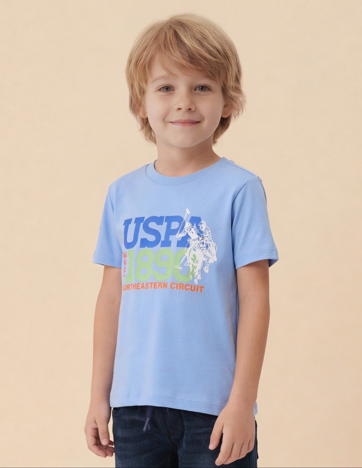 Graphic Brand Printed Regular Fit T-Shirt Blue - U.S. Polo Assn. India | Large