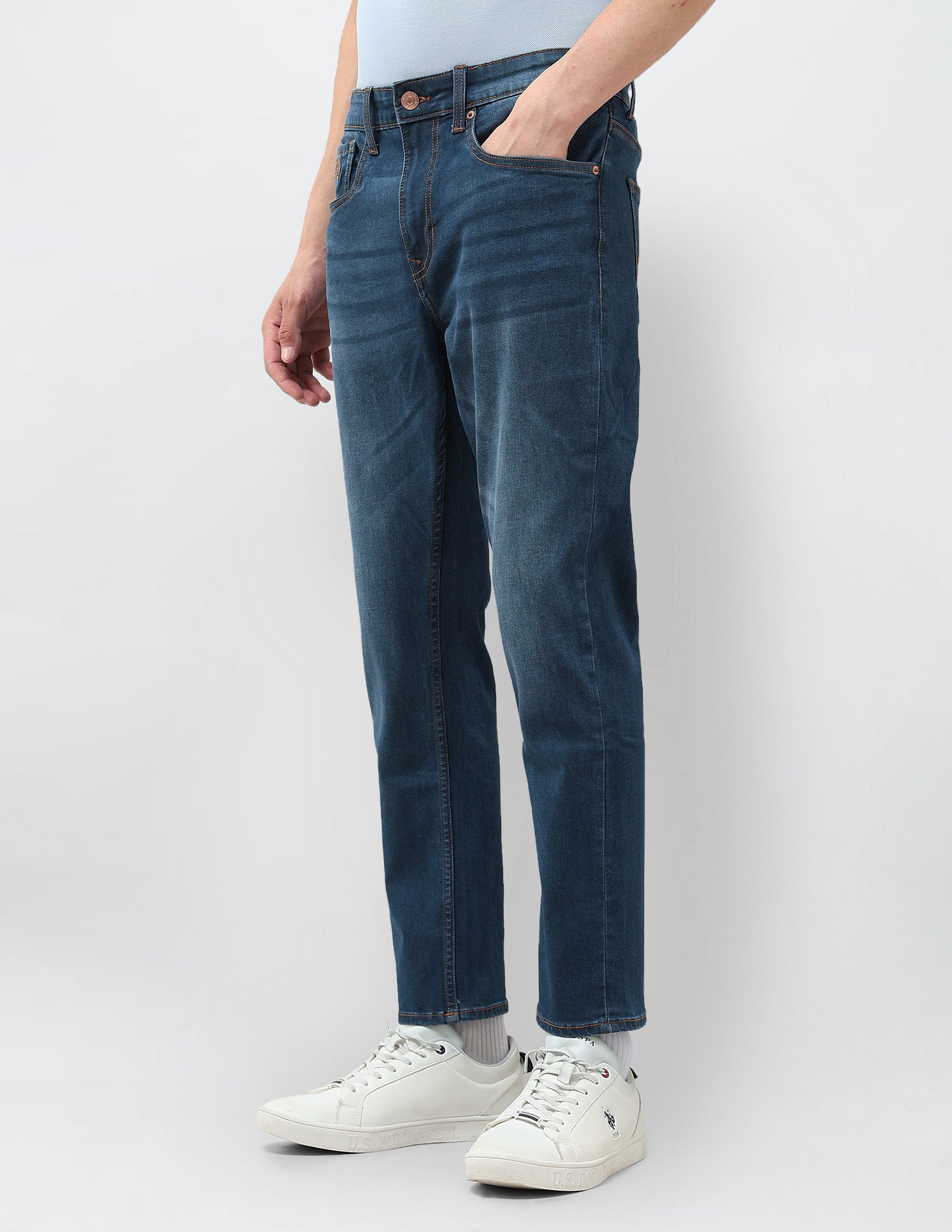 Cole Comfort Cropped Fit Blue Jeans Indigo - U.S. POLO ASSN. | Large