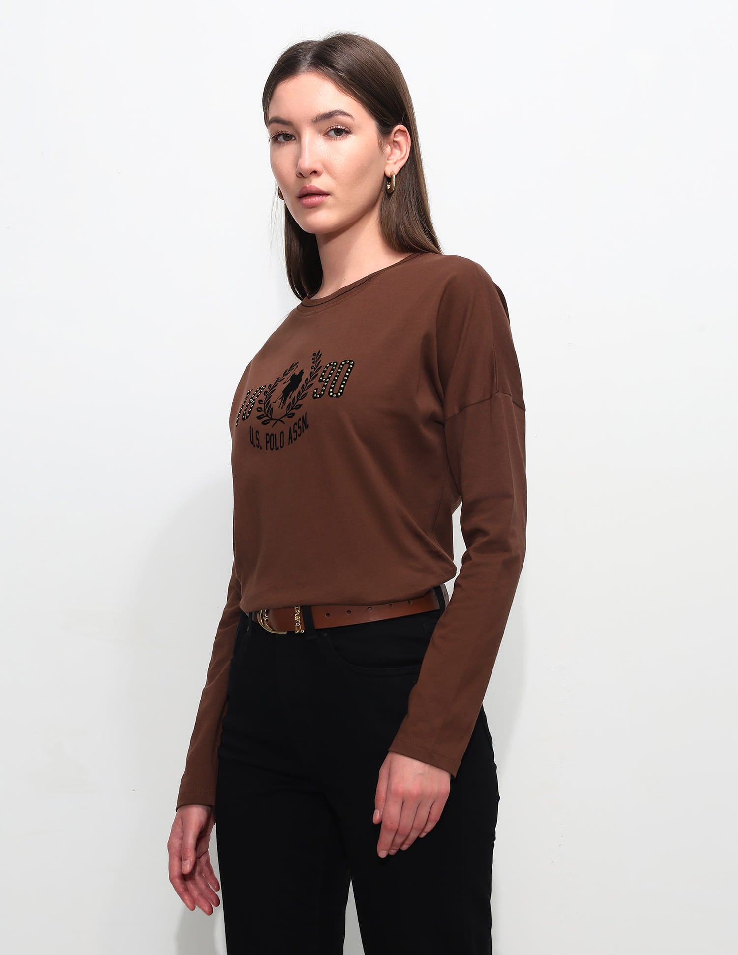 Relaxed Fit Brand Printed T-Shirt Brown - U.S. Polo Assn. India | Large